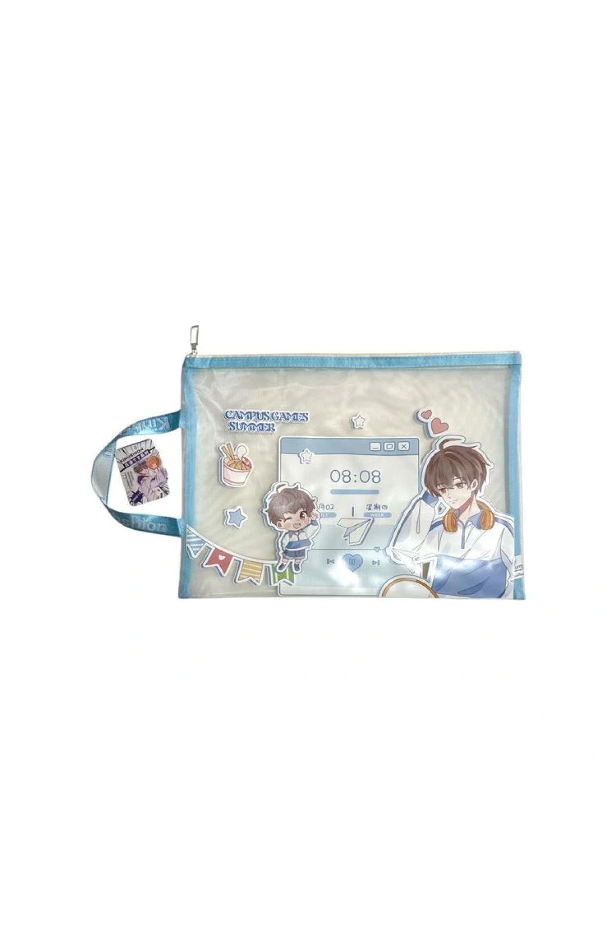Odak-Kt41043 Zippered Anime Handle Mesh A4 Bag (Mesh File) - Single 3