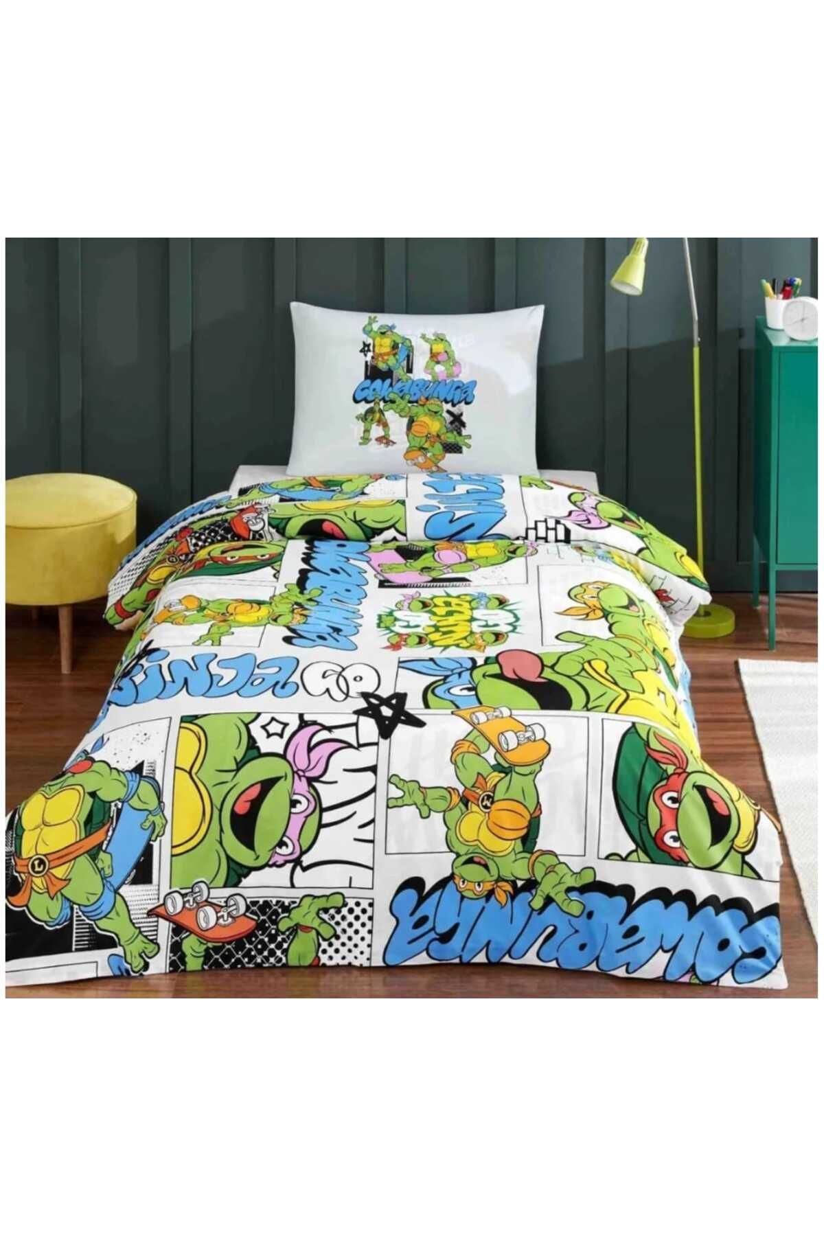 Taç TAÇ LİSANSLI TURTLES TEK KİŞİLİK NEVRESİM TAKIMI