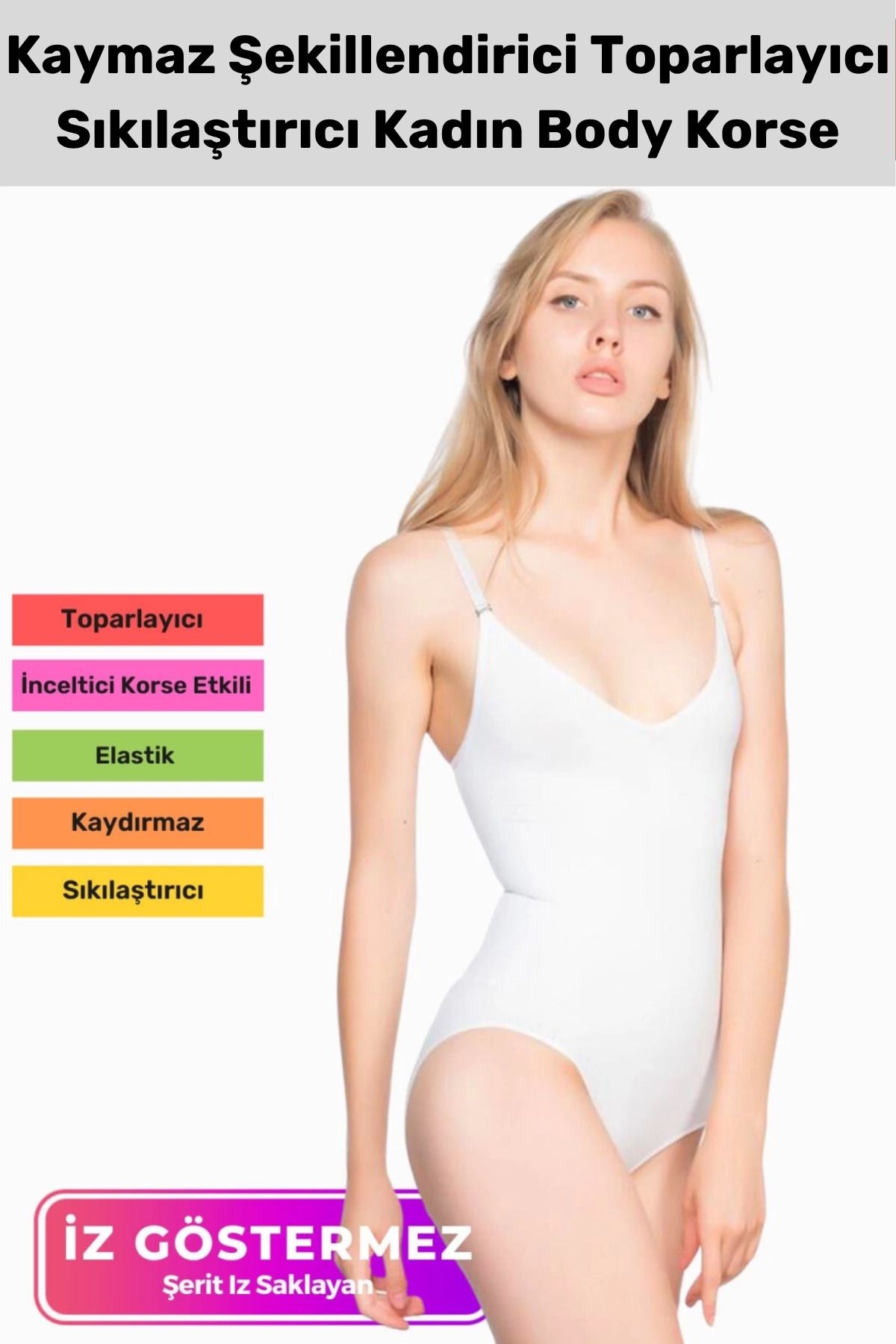 PeraNova Premium İz Göstermeyen Kaymaz Şekillendirici Toparlayıcı Sıkılaştırıcı Kadın Body Korse