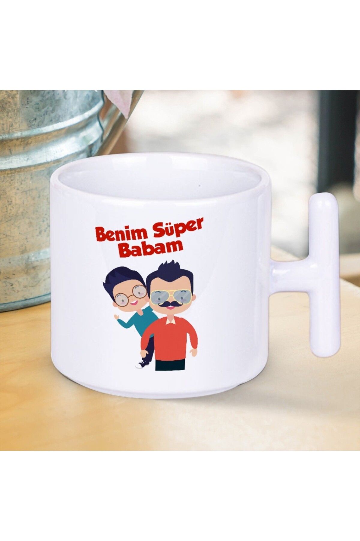 Nostaljik Lezzetler Her Süper Babanın İhtiyacı: Kahvesini İçerken Güç Toplayacağı T Kupa! Benim Süper Babam Yazılı Hediy