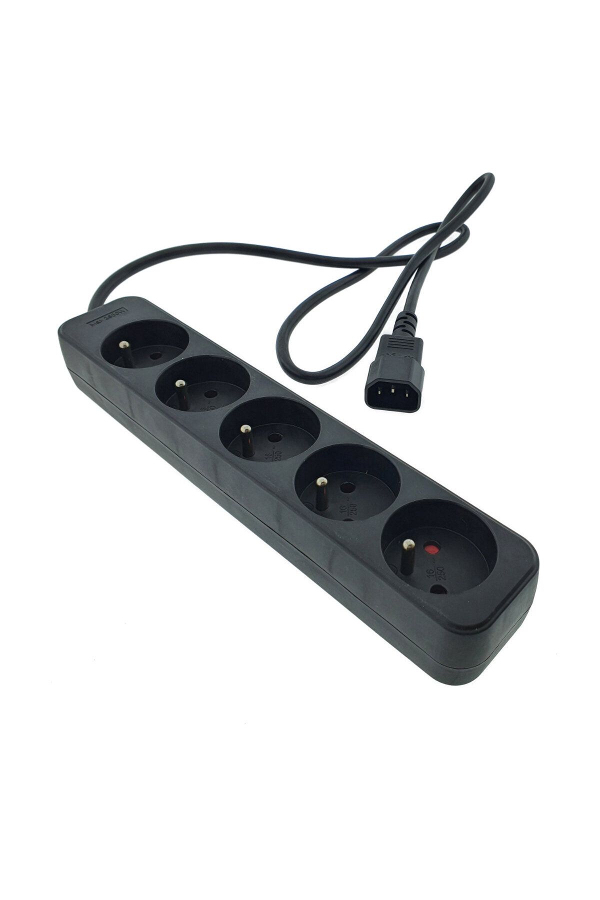 Lanberg-Extension Cord With 5 French-style Sockets For Ups, Length 1m, Cee 7/5 Socket, 2500w, Black 1