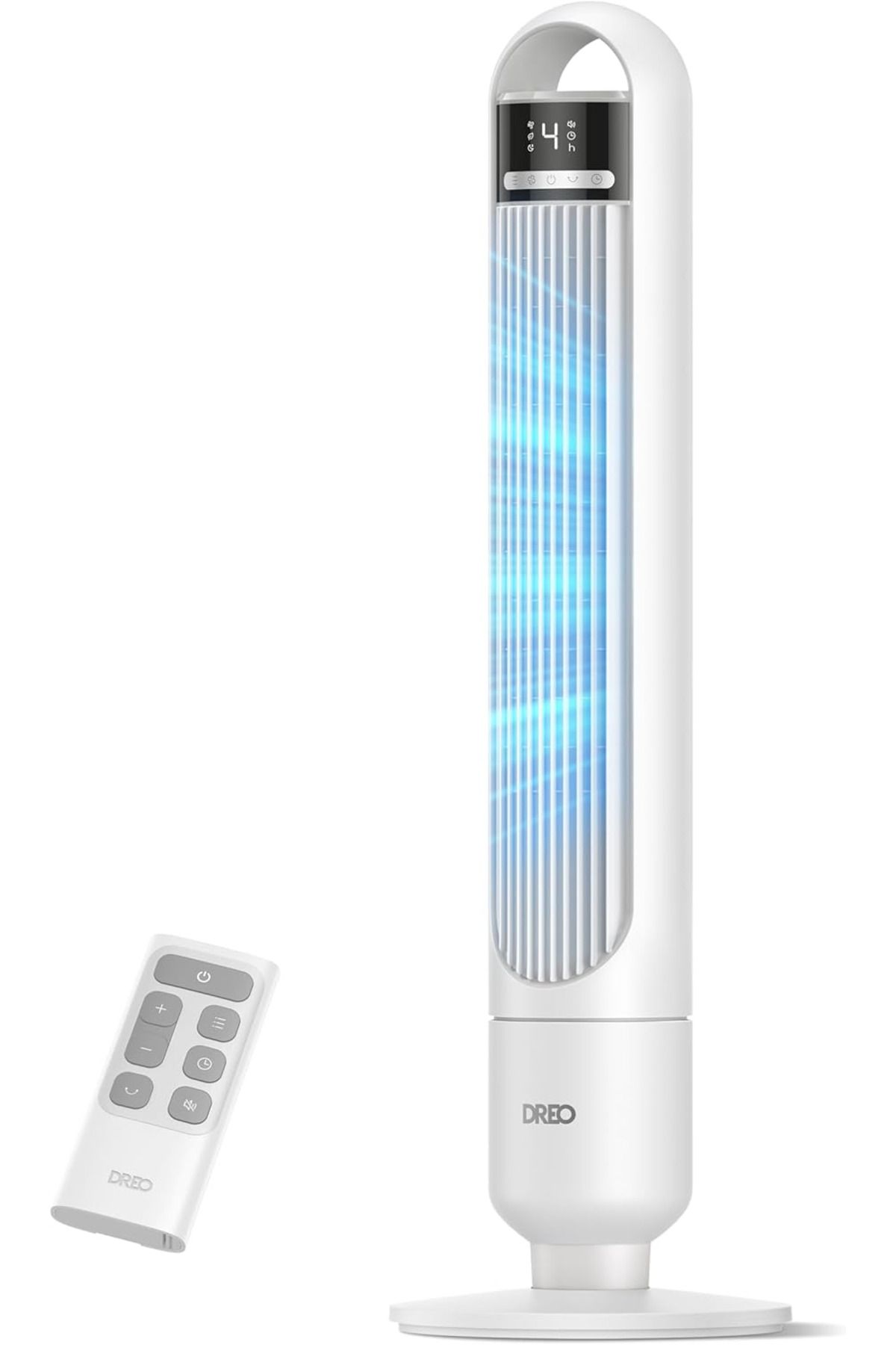 Dreo 28 dB Sessiz Kule Vantilatör, 29 ft Alan, 4 Hız, 3 Mod, 90° Salınım, LED Ekran
