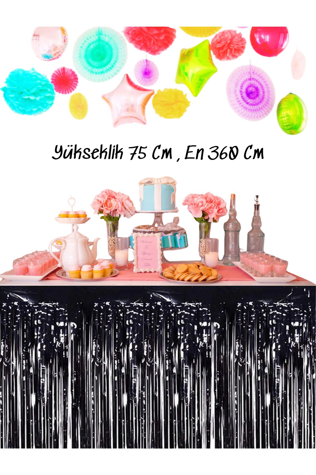 snowparty Metalize Masa Eteği Işıltılı Masa Eteği Doğum Günü Süsü