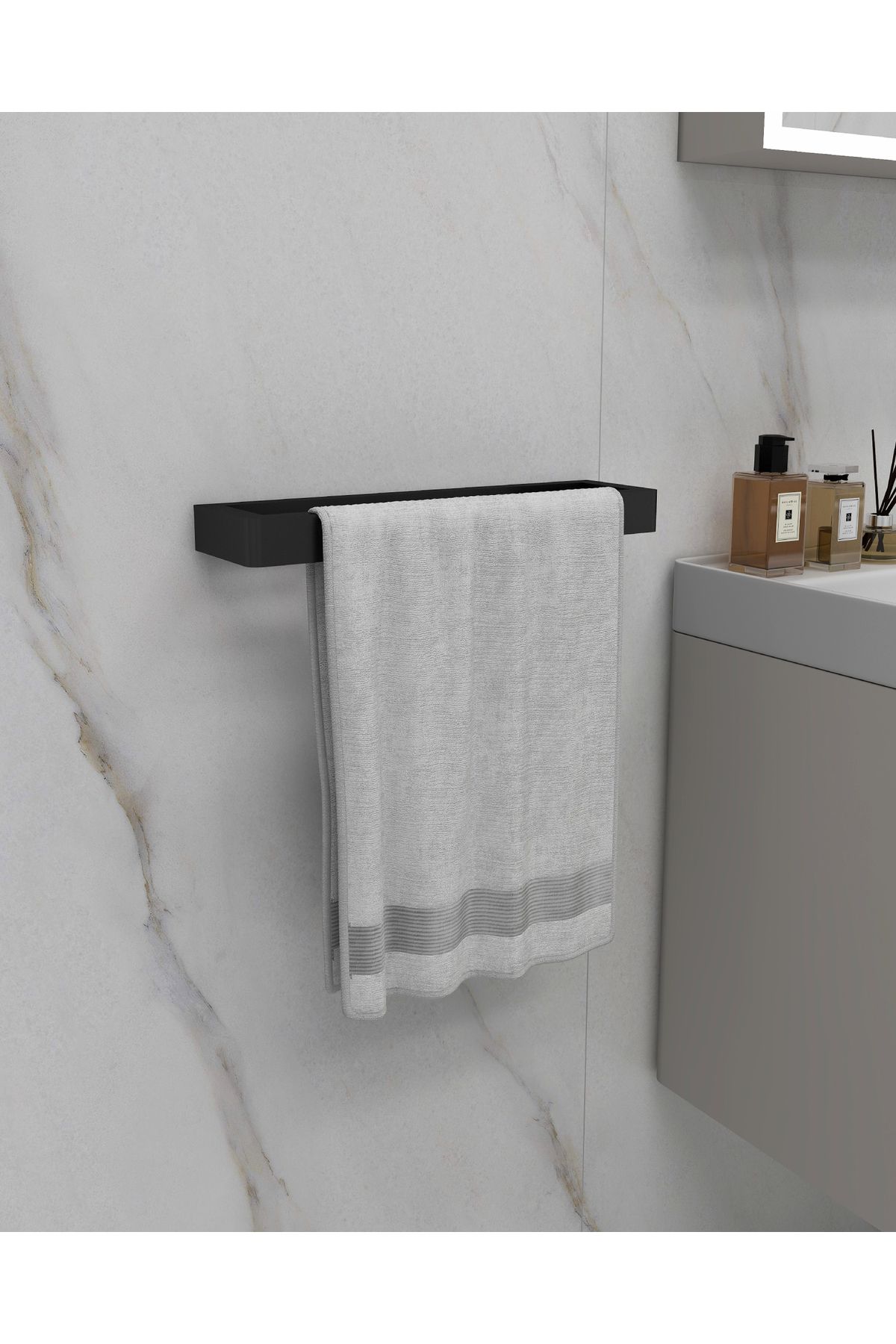 lyla concept Orkide X YENİ Mat Siyah Duvara Monte Havluluk | Modern ve Şık Banyo Aksesuarı