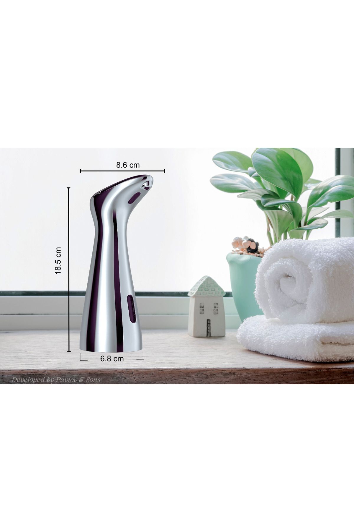 ZEQAS-Dozator Automat Săpun Lichid ZEQAS Touchless Senzor, ABS, PC, Impermeabil, Baie, Bucătărie, Argintiu 7
