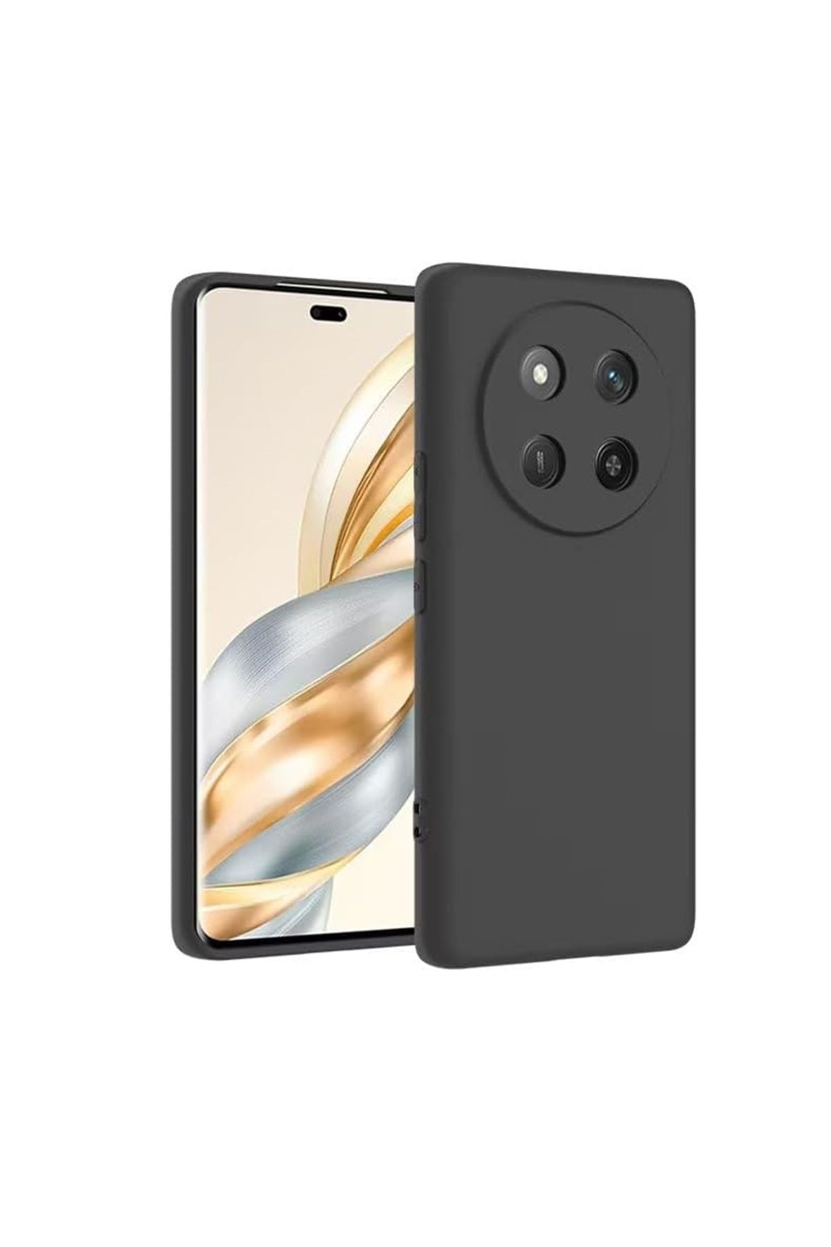 Gpack Honor Magic 7 Lite uyumlu Kılıf Biye Kamera Korumalı Mat Silikon Siyah