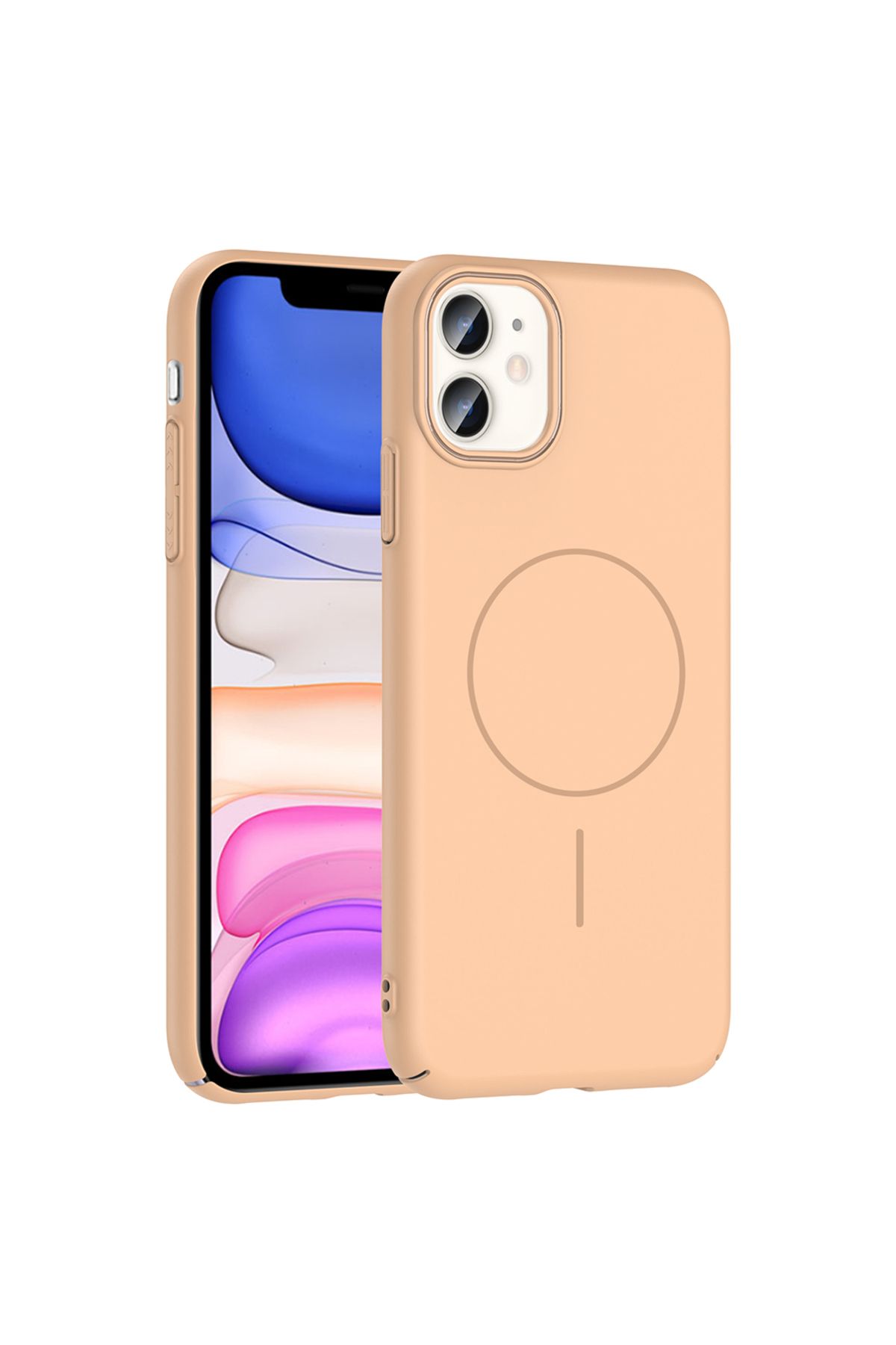 Gpack iPhone 11 uyumlu Kılıf M-Safe Şarj Özellikli Ruby Kapak Çöl Titanyum