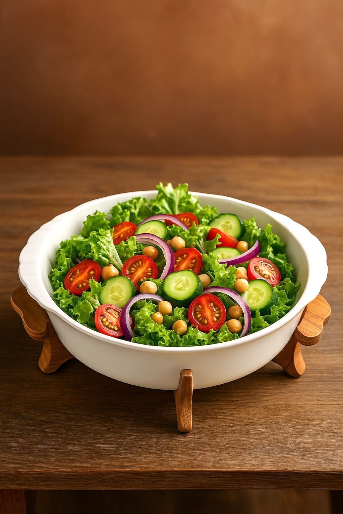 Akkoyunlu home Ahşap Altlıklı Oval Servis Tabağı,Salata Kasesi Sunumluk Tabak Fırın Kabı