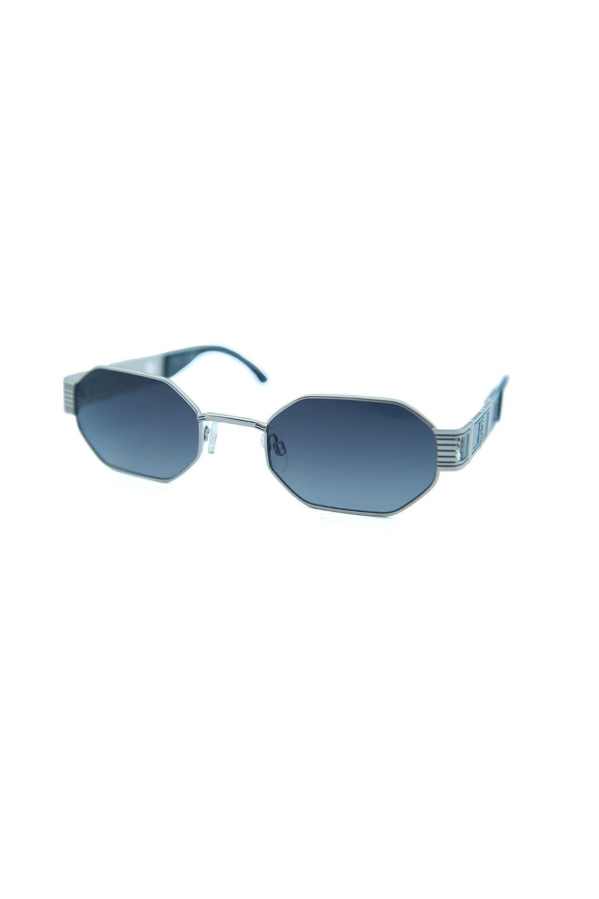 Flirt FL 966 740G 51 Unisex Geometrik Gri Metal Güneş Gözlüğü