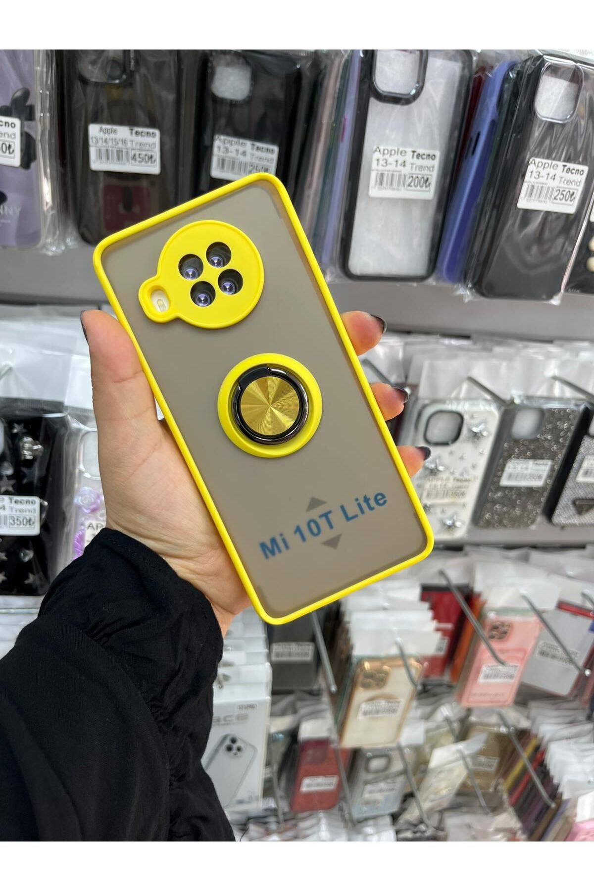 TECNOTREND Xiaomi Mi 10T Lite 5G Kılıf metaryal yüzüklü mat silikon kılıf