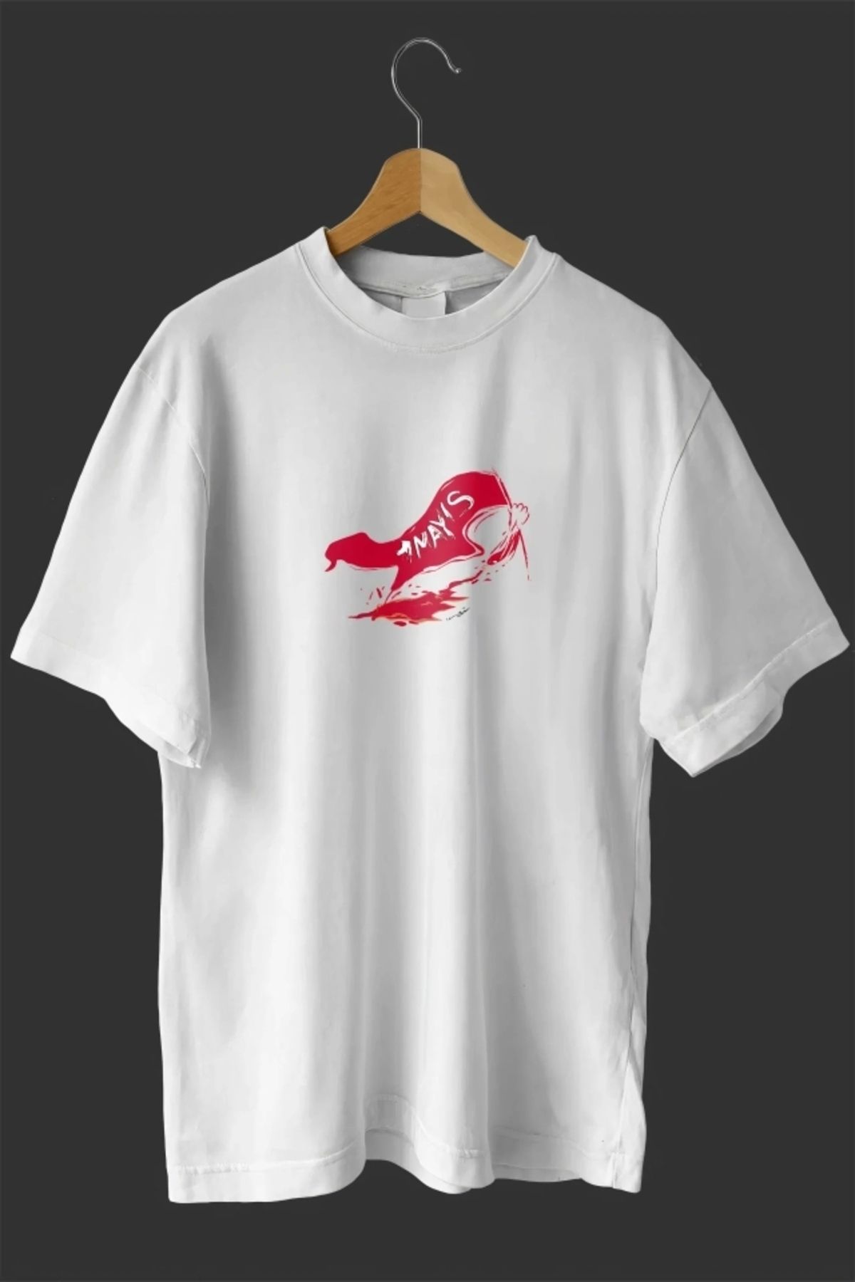 Butik 1 Mayıs Emekçilerimiz İçin Özel Tasarım 1 Mayıs Baskılı T-shirt - Beyaz