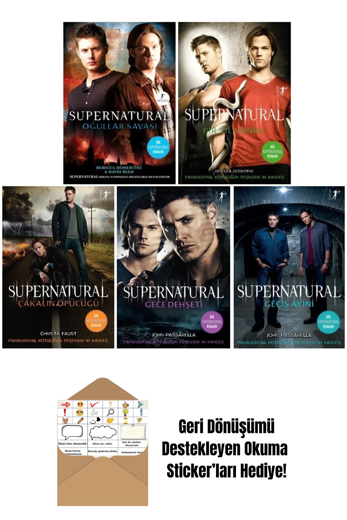 Artemis Yayınları Supernatural 5 Kitap Set-2 + Okuma Sticker'ları