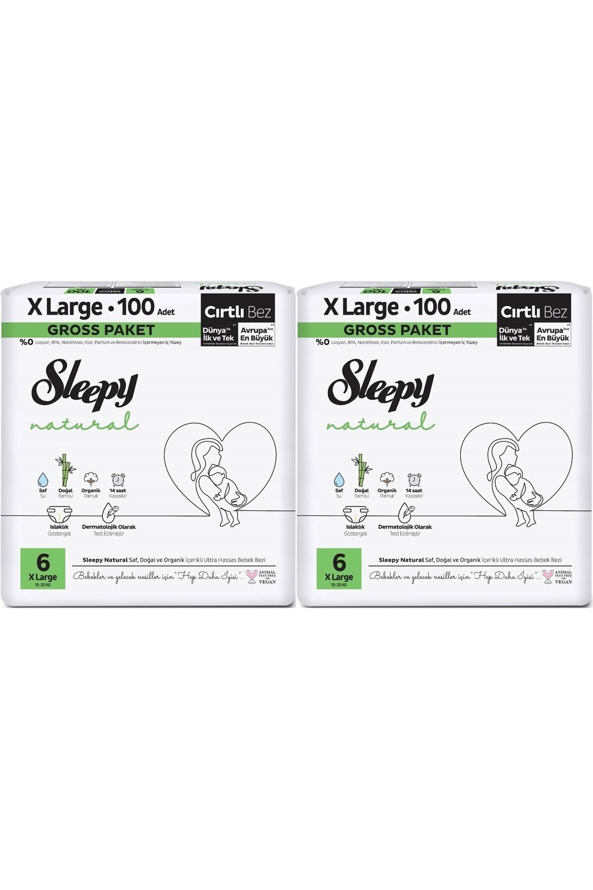 Sleepy Bebek Bezi Natural Beden:6 (15-25KG) Extra Large 124 Adet Ekonomik Ultra Pk