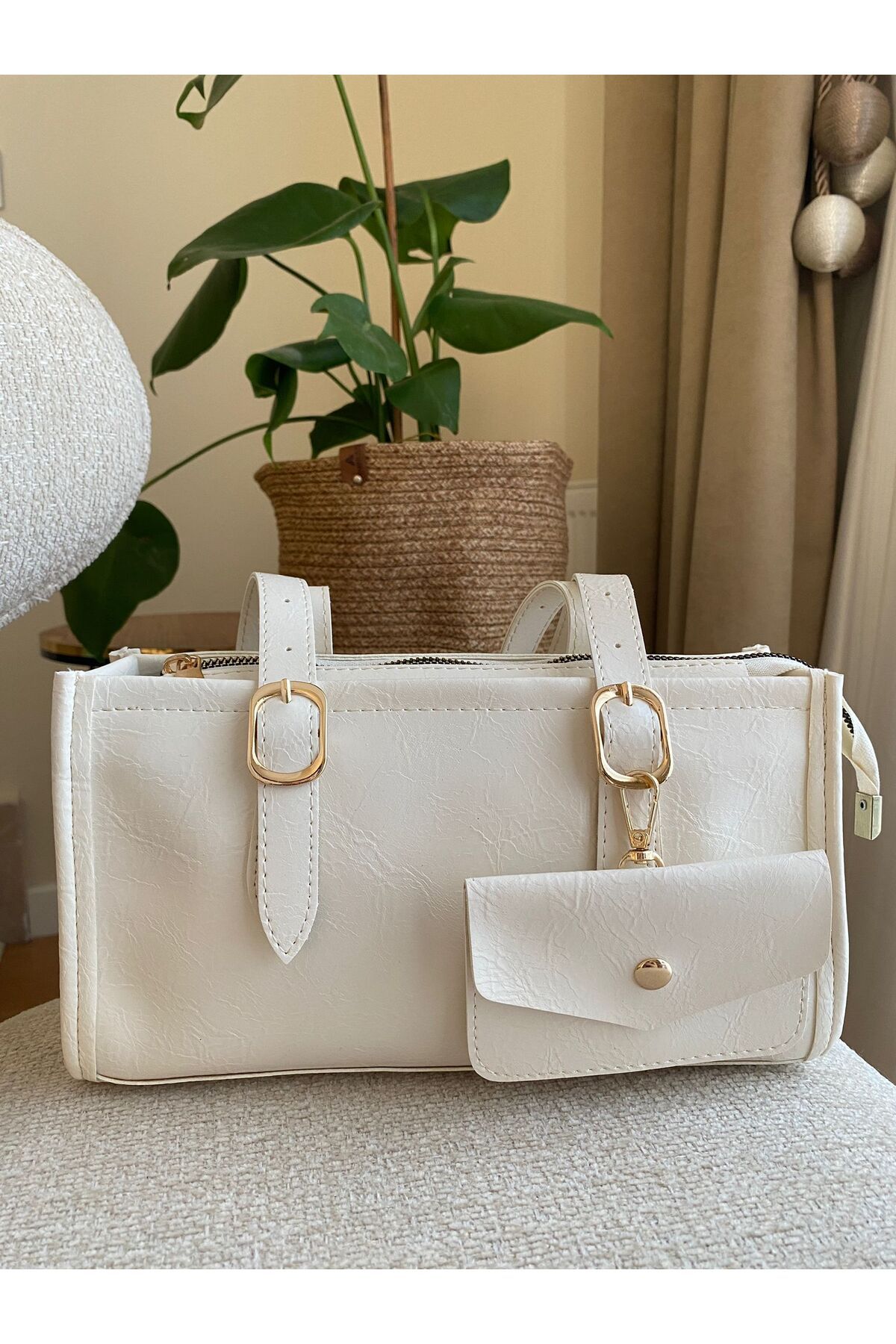 Z&M COLLECTION BAG SHOPPİNG El ve Omuz Kullanımına Uygun Parlak Rugan Zarf Cüzdanlı Kadın Çanta