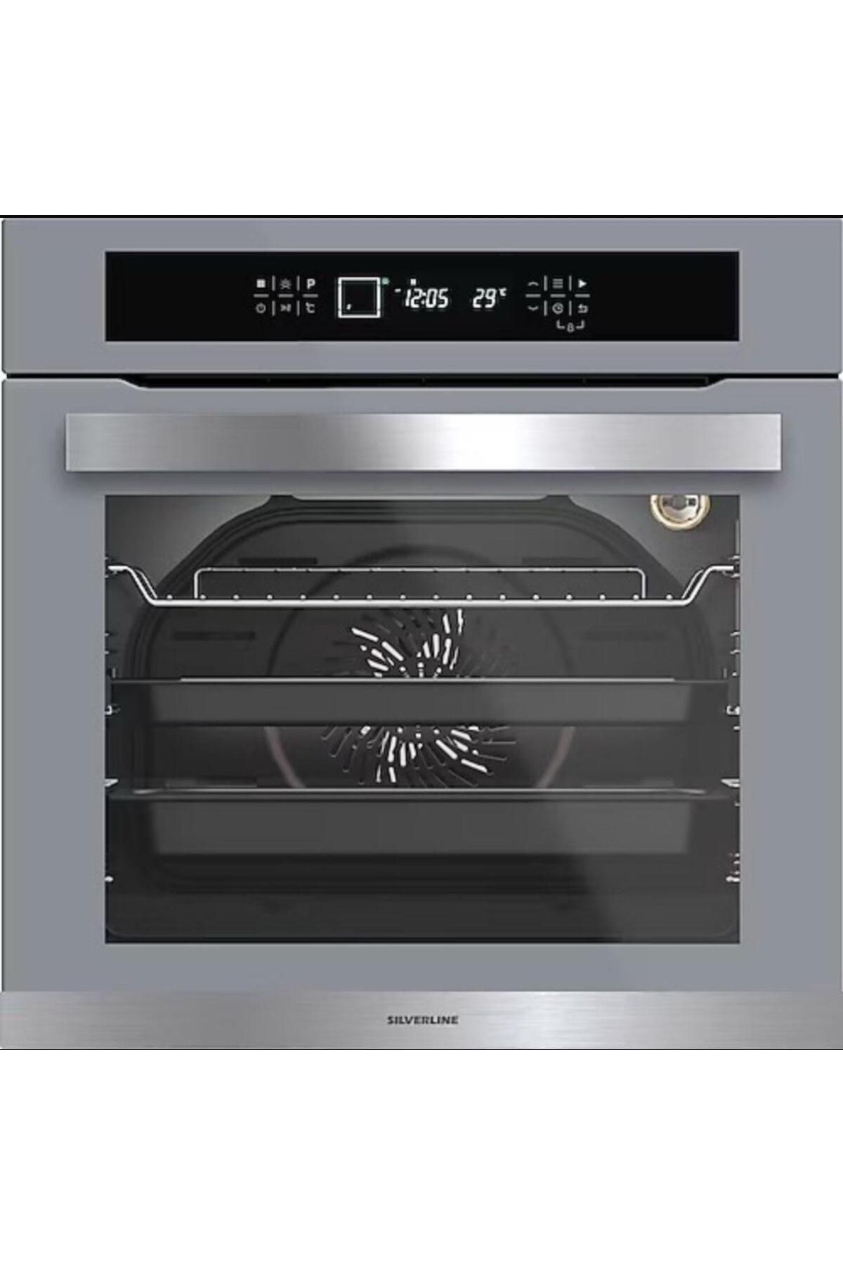 Silverline BO65T5W01 Touch Gri Cam Ankastre Fırın
