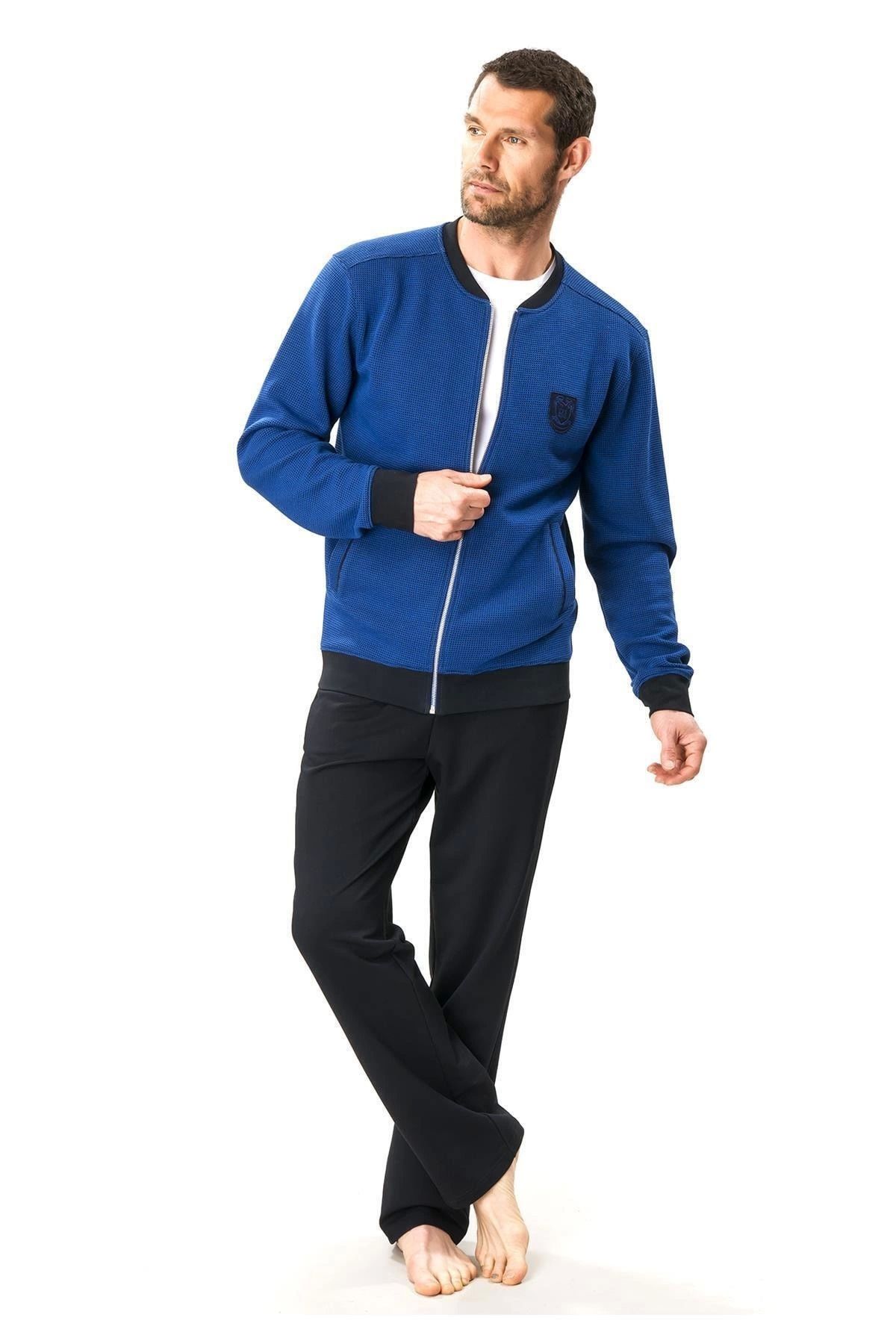 Modafiks D'S Damat 01501 Waffle Erkek Eşofman Takımı - SAX - L