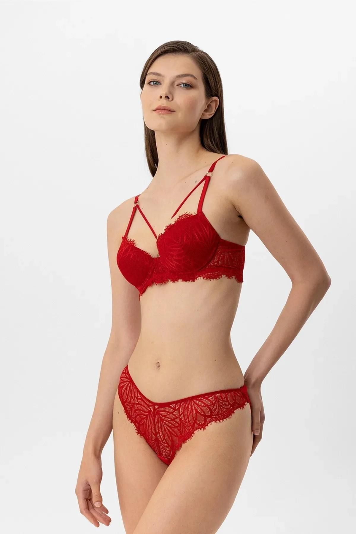 Pierre Cardin Lingerie Kadın Soft Push Up Dantelli Sütyen Takım
