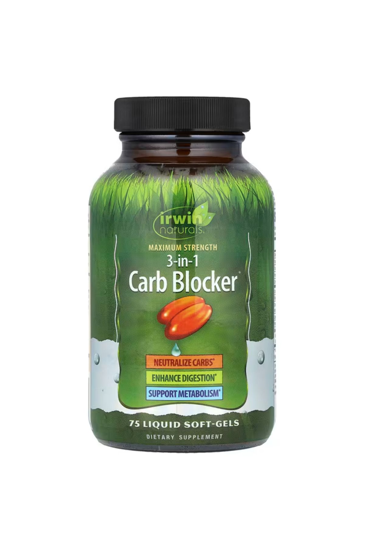 Irwin Naturals , 3-In-1 Carb Blocker, Maximum Strength, 75 Liquid Soft-Gels