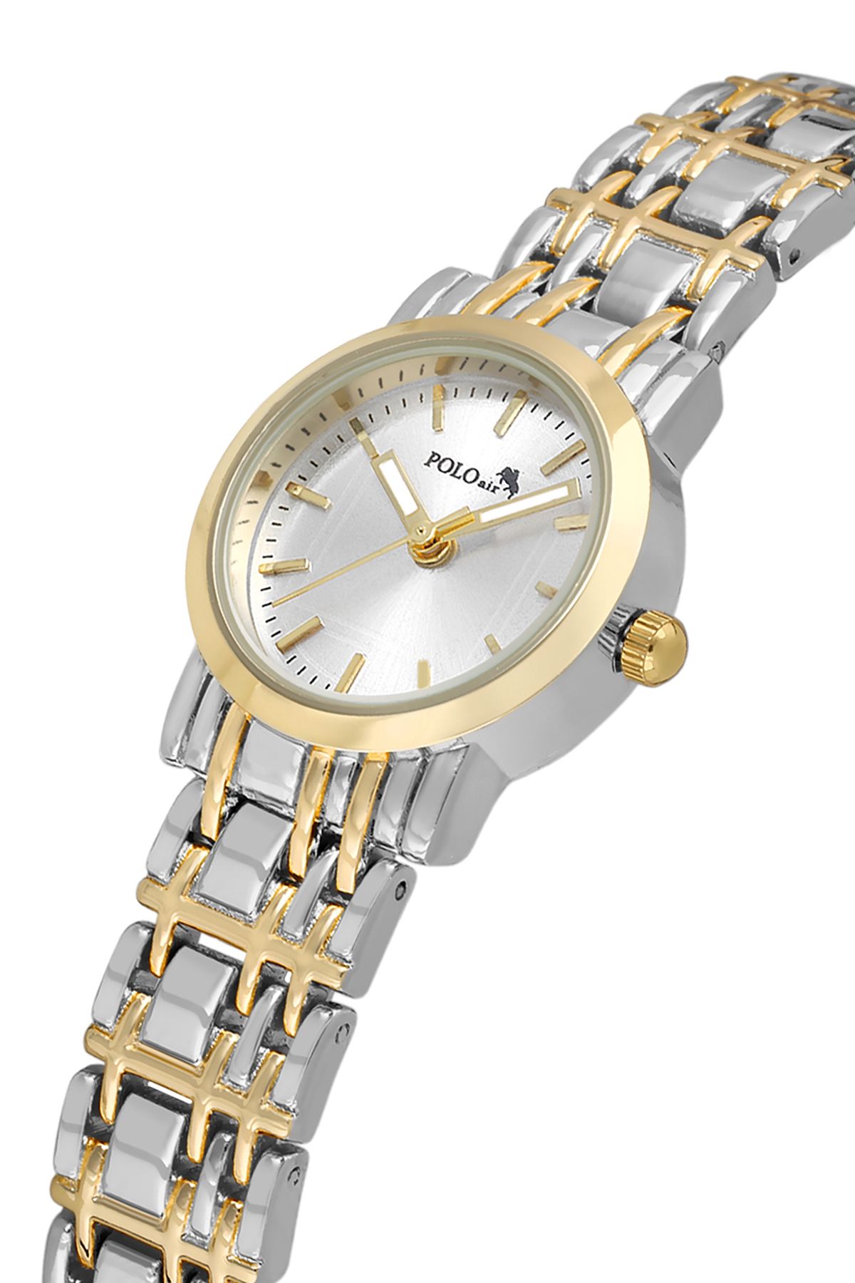 Polo Air Zarif Kadın Kol Saati Gümüş Gold Renk PL-1549B3x