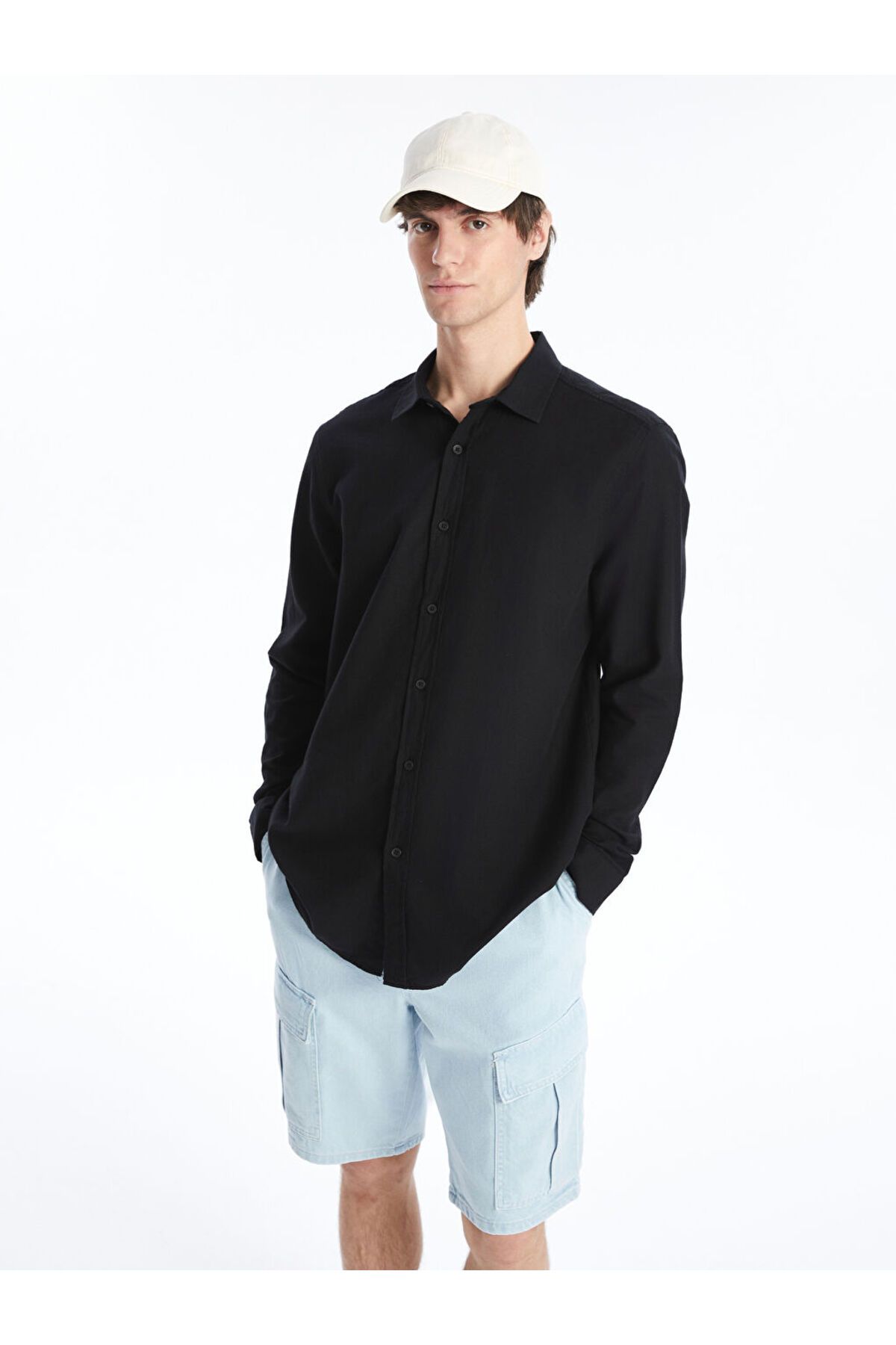 LC Waikiki Yeni Sezon Regular Fit Uzun Kollu Gabardin Erkek Gomlek - S4NI81Z8