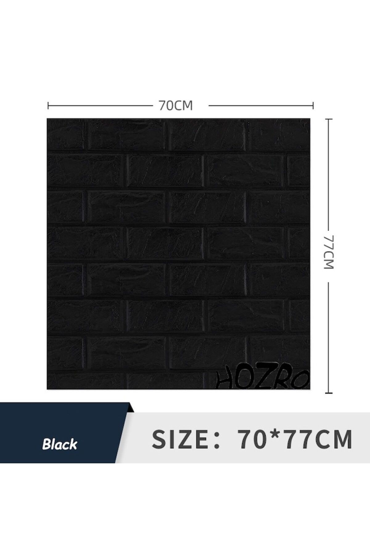 HOZRO-Set 100 x Tapet 3D HOZRO, imitation brick model, 53.90 sqm, modern design, easy to install, black 3