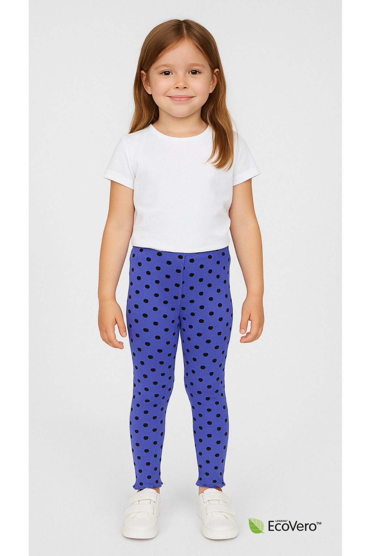 Kyex PURE DOTS Kız Çocuk Yazlık Puantiyeli Mor Tayt