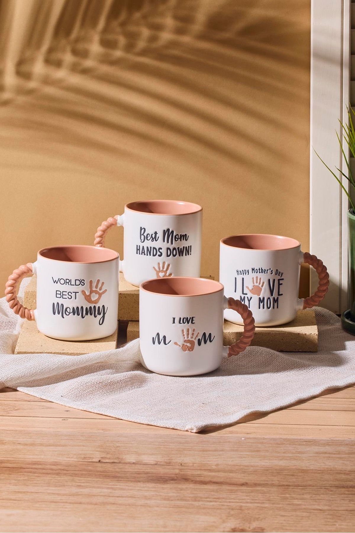 Perotti MOMMY 4'lü Porselen New Bone China 310 ml Kupa Seti Mug