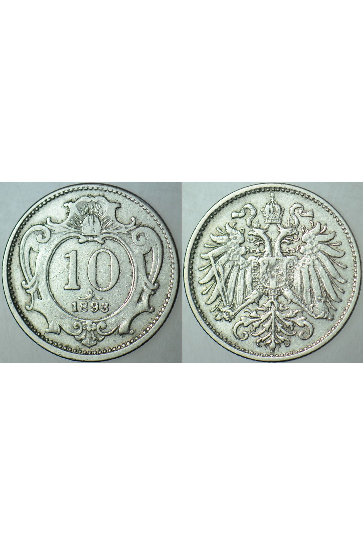 Banknoting AVUSTURYA MACARİSTAN İMPARATORLUĞU 10 HELLER 1893 FRANZ JOSEF DÖNEMİ