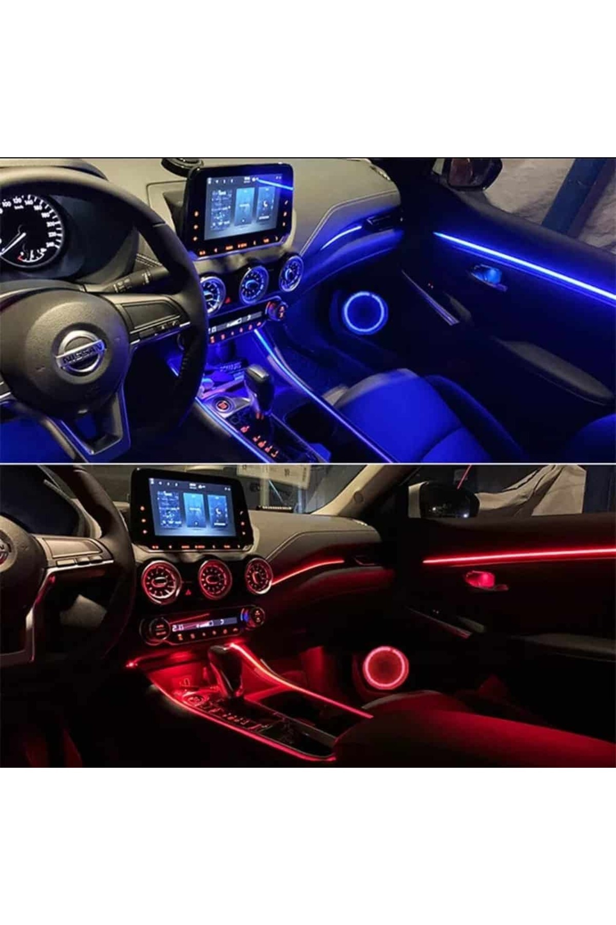 AUTOREY-18 în 1 LED-uri acrilice RGB pentru lumini ambientale interioare, panouri uși, mânere bord, control podea, neon 7