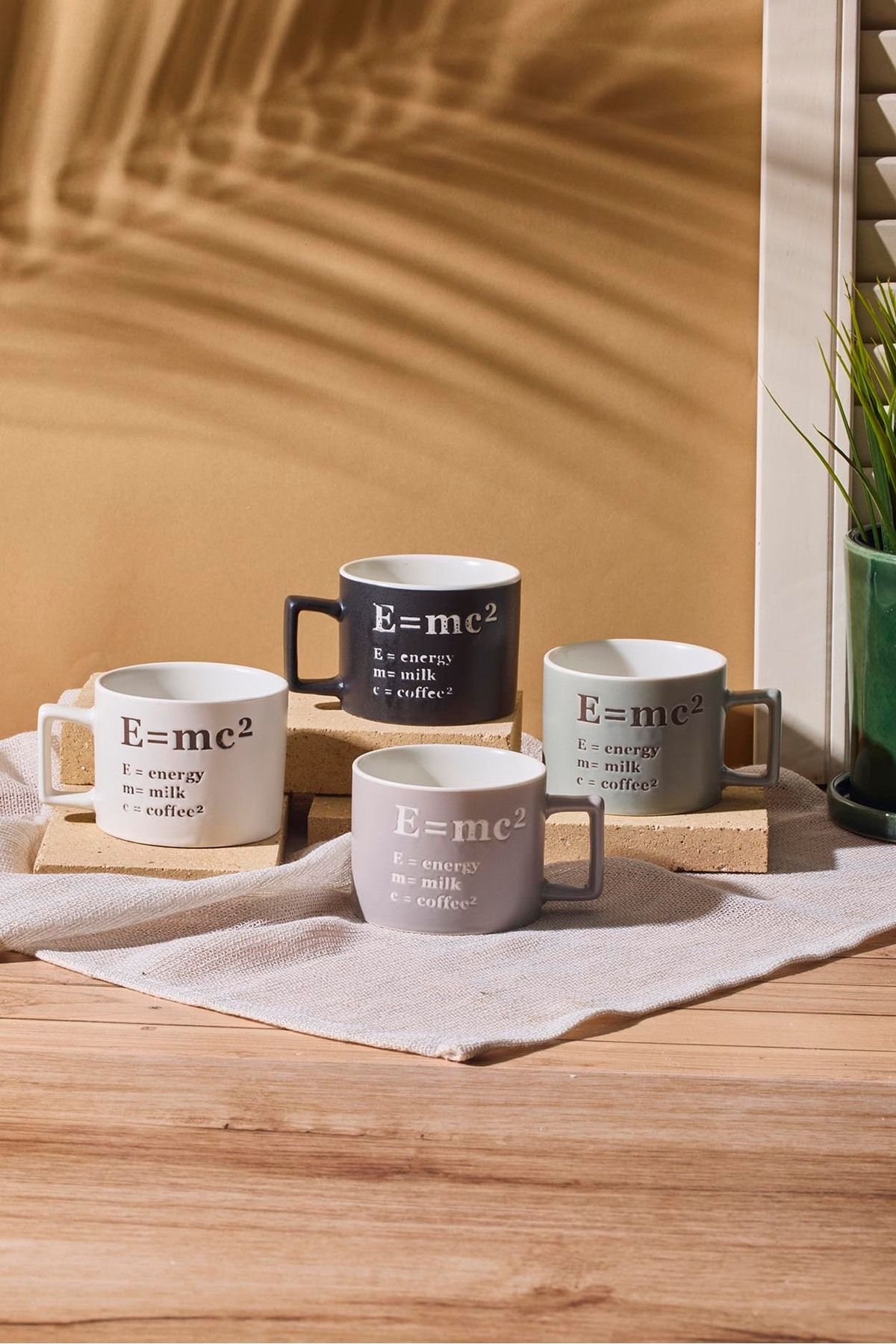 Perotti Energy 4'lü Porselen New Bone China 200 ml Kupa Seti Mug