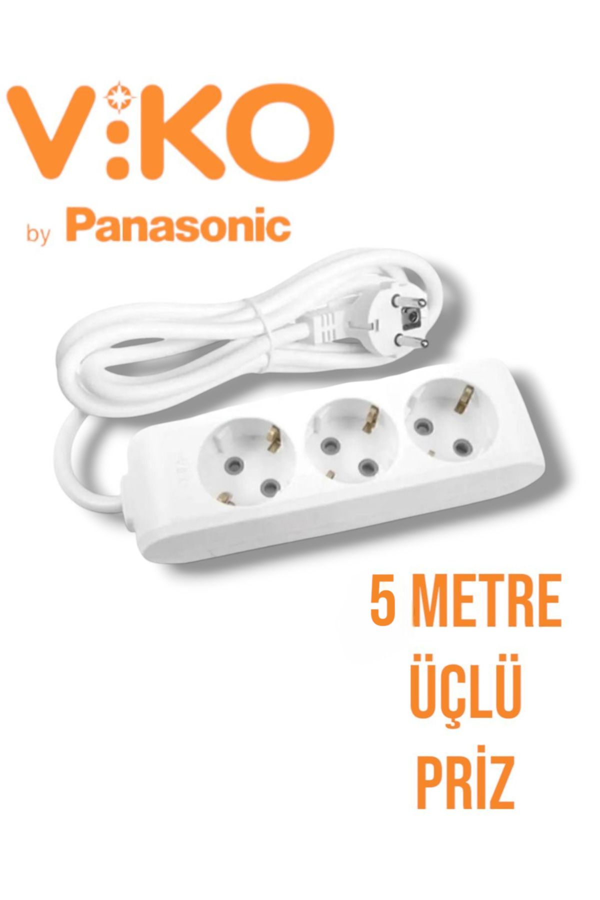 VİKO Viko Multi-let 5 Metre 3 lü topraklı çocuk korumalı uzatma priz