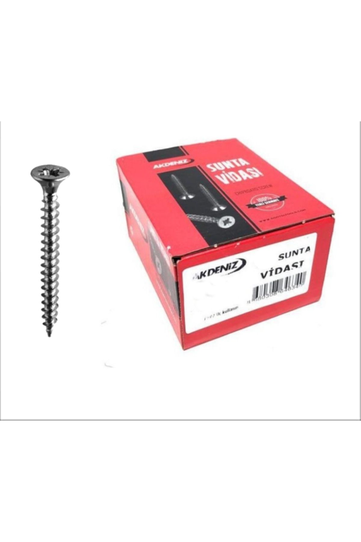 Akdeniz Sunta Vidası 4x50 mm 500'lü Paket – Mobilya & Ahşap Uygulamaları için Güçlü, Paslanmaz Vida Seti