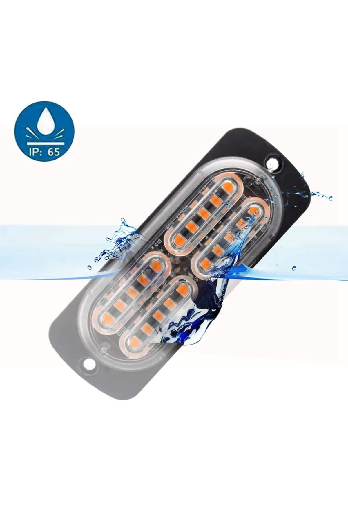 AUTOREY-Kit of 4 LED Strobe Warning Lights for Grille Centralized Control 8 Lighting Modes 12V-24V 8