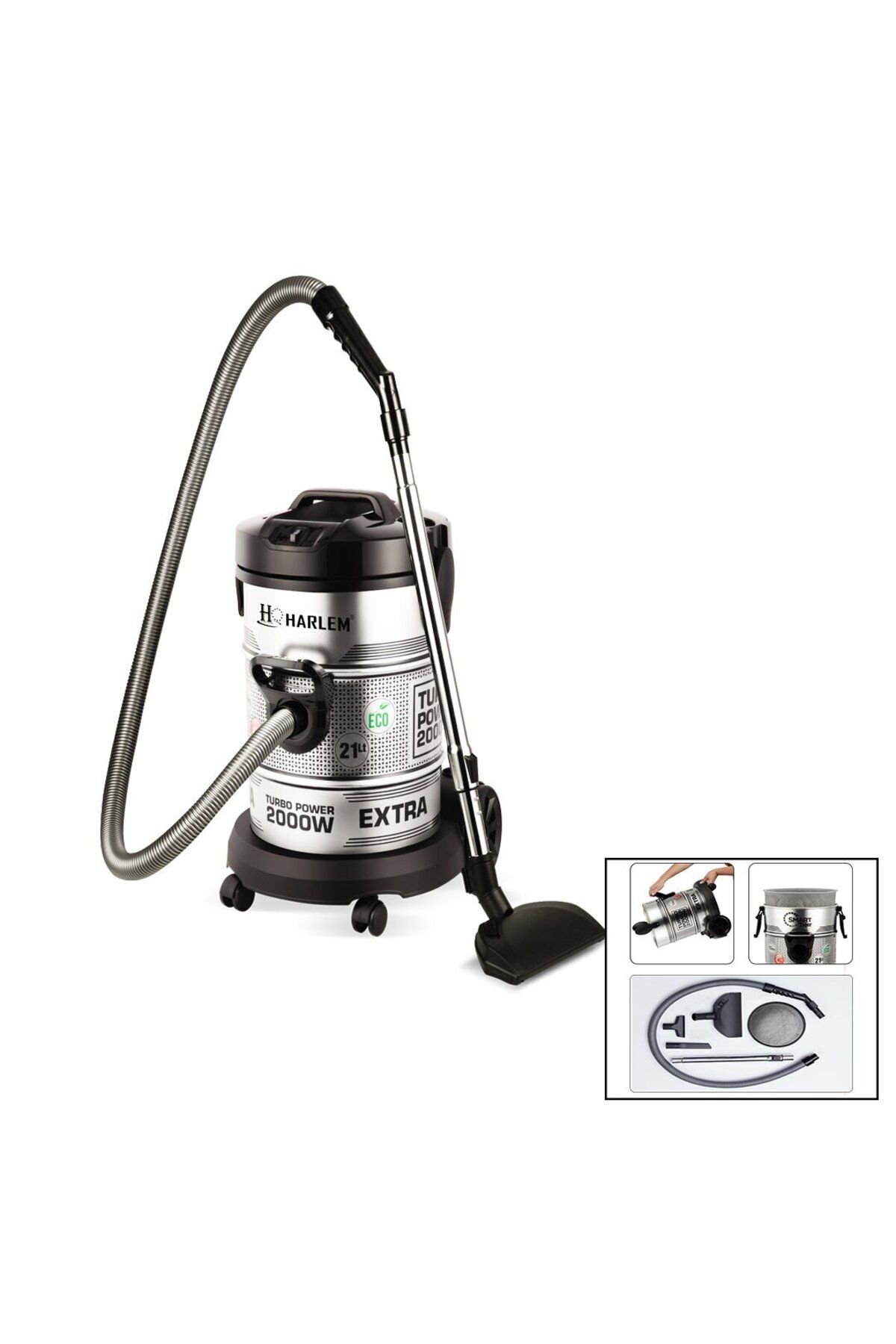 Zayla TORBASIZ - KURU VAKUMLU - METAL KASA ELEKTRİKLİ SÜPÜRGE 21LT - 2850W HSV-622DVC (5165)
