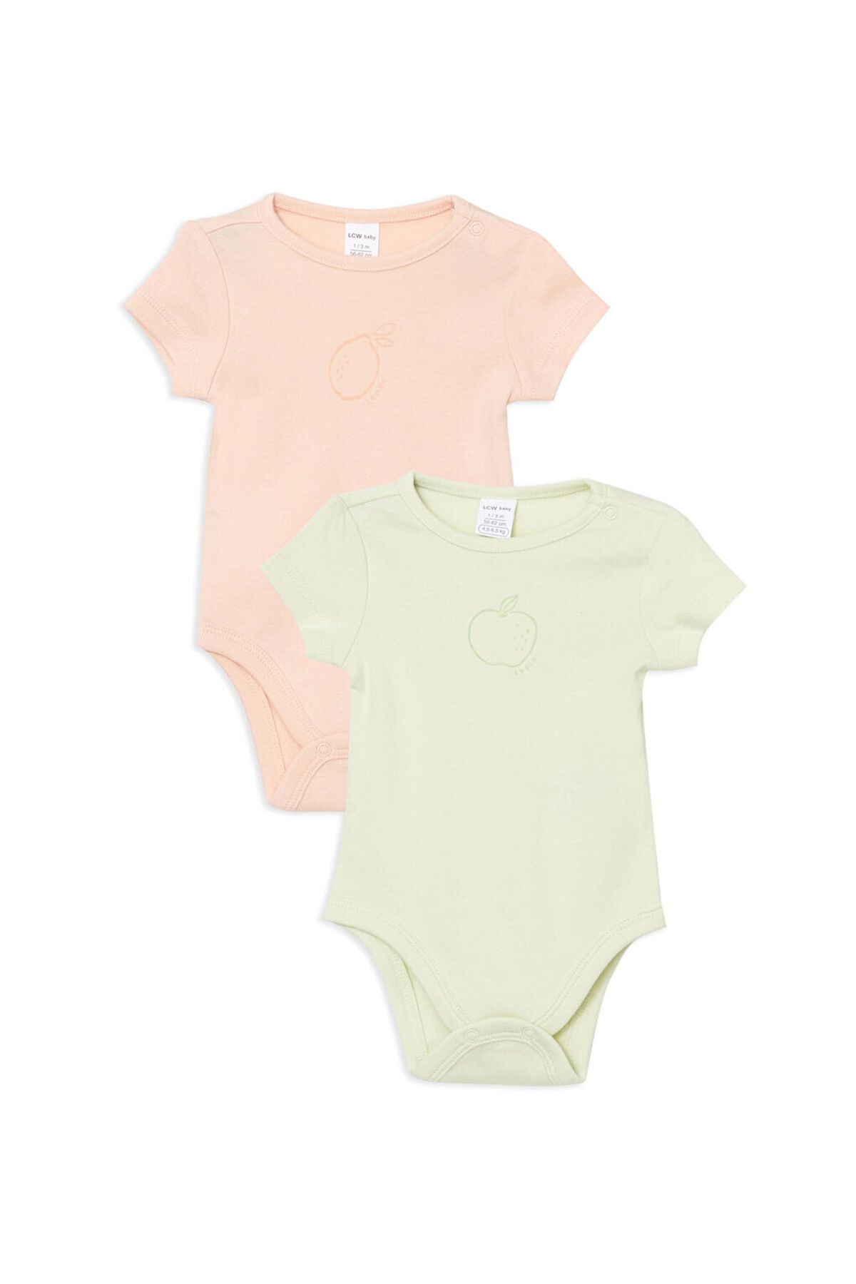 LC Waikiki Yeni Sezon Baskili Kiz Bebek Citcitli Bodysuit 2'li - S5DM01Z1
