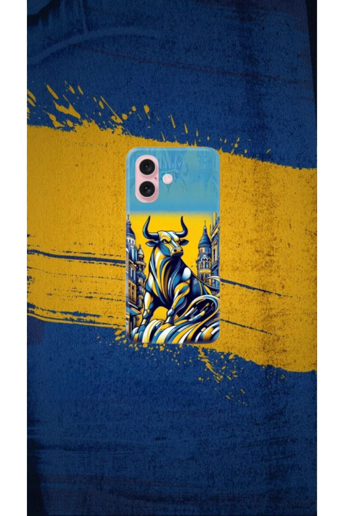 cover shopp Sarı-Lacivert Desenli Kılıf Tasarımı-2 IP 16