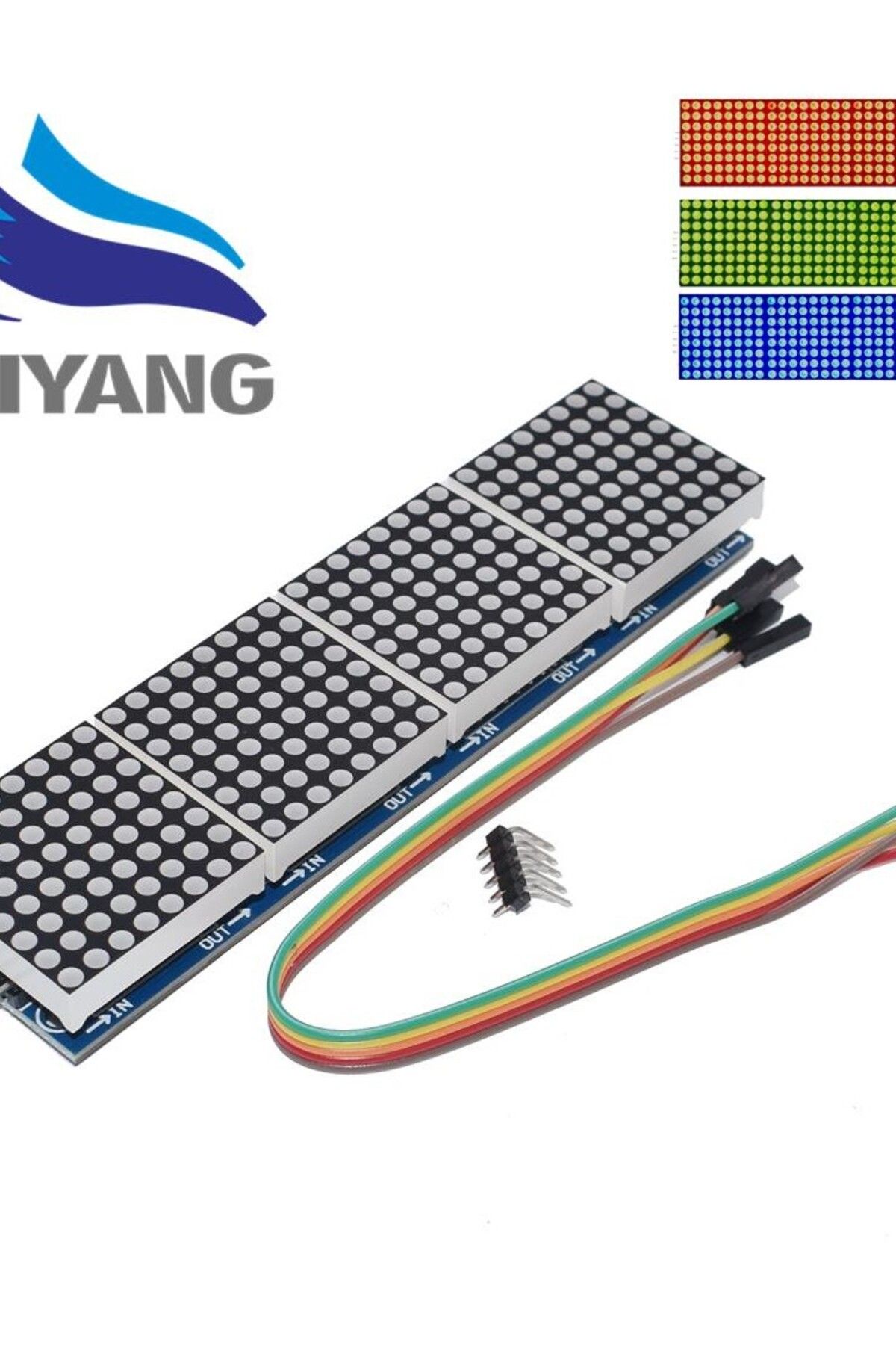 Choice-Green Max7219 Dot Matrix Module Microcontroller Module 4 In One Display 7
