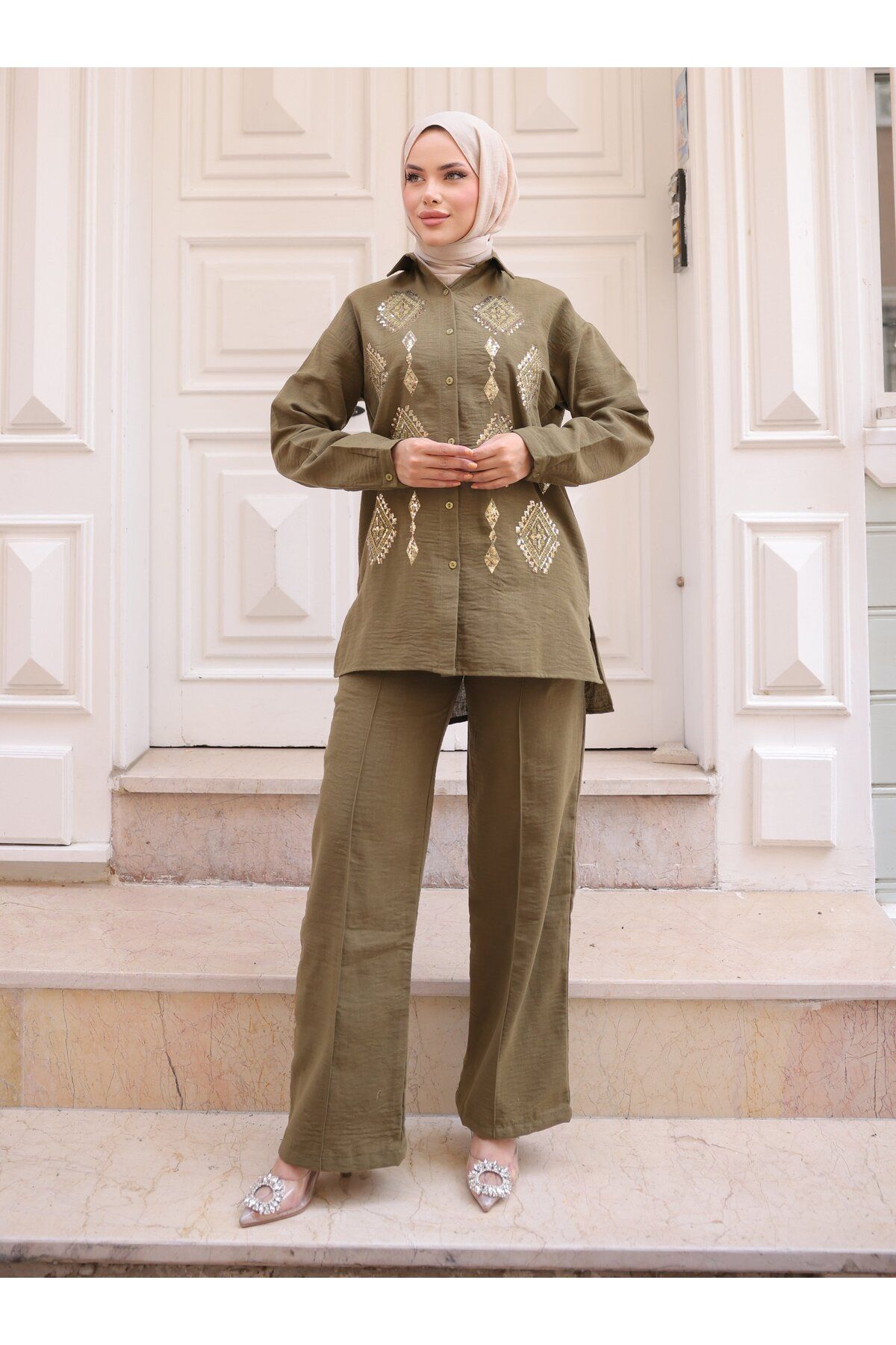 SAHRA BUTİK Takım - Haki - SAHRA BUTİK
