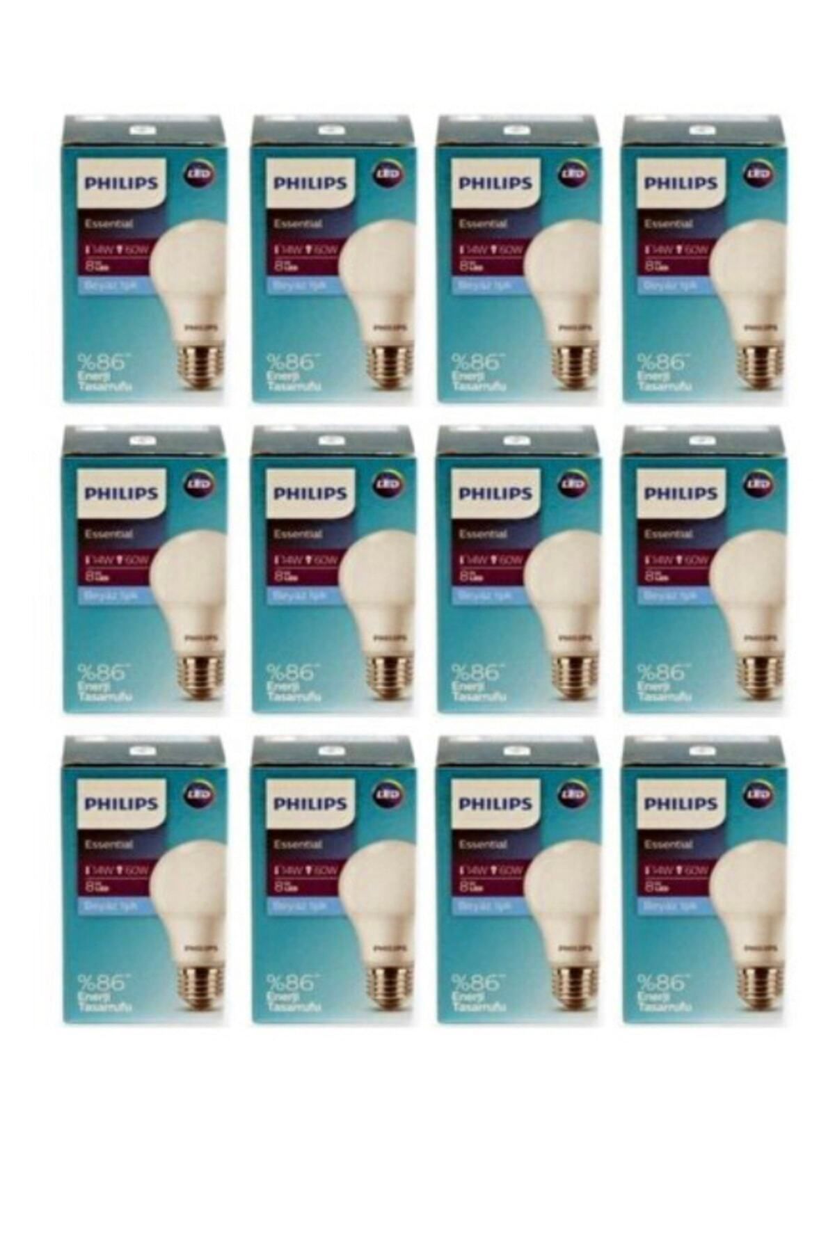 Philips 8w Led Ampul Beyaz E27 Duy (12’li Paket)