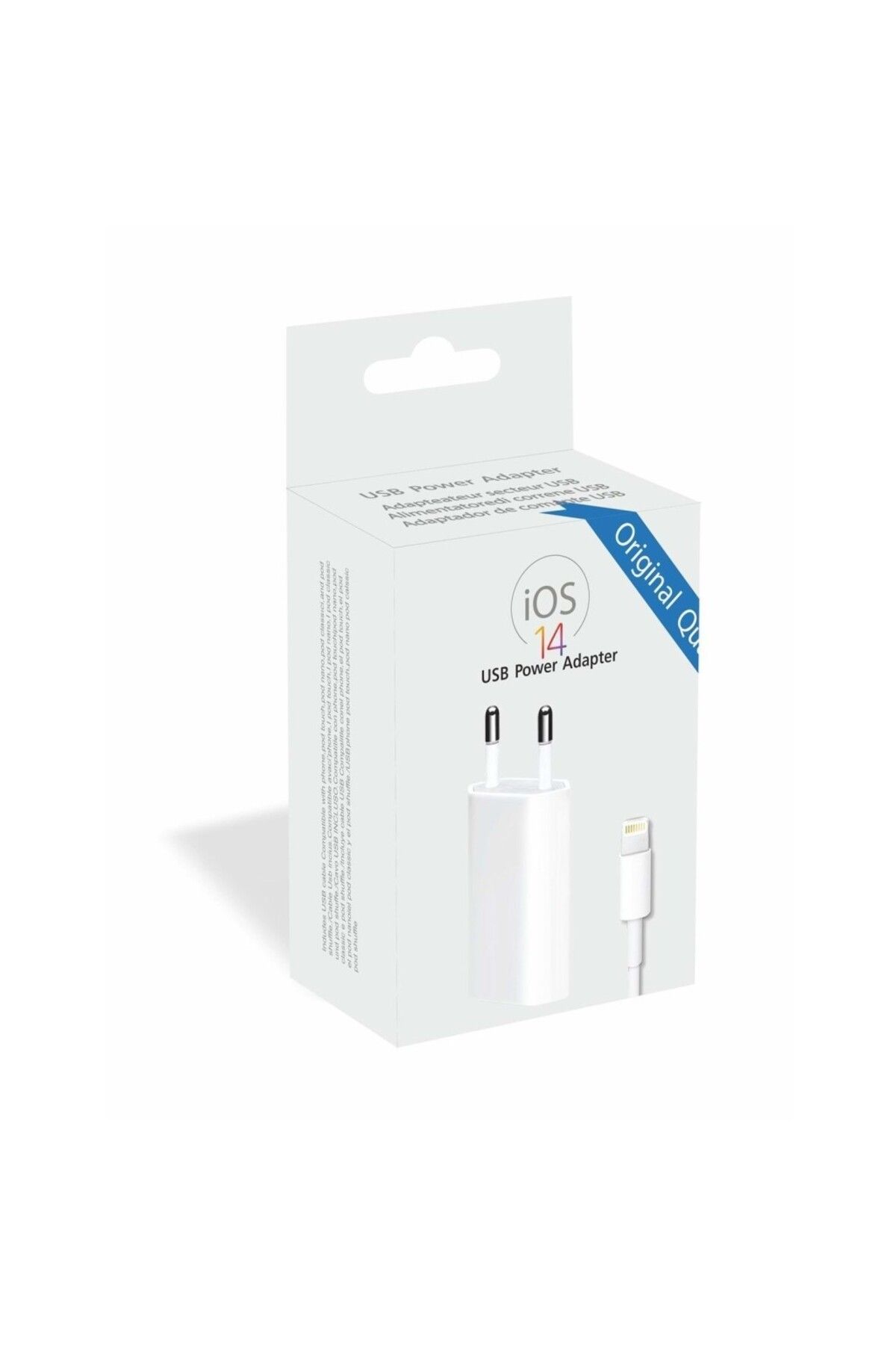 PDAteknoloji iOS 14 USB Şarj Adaptör + Lightning Şarj Kablosu Beyaz A2118-2IN1
