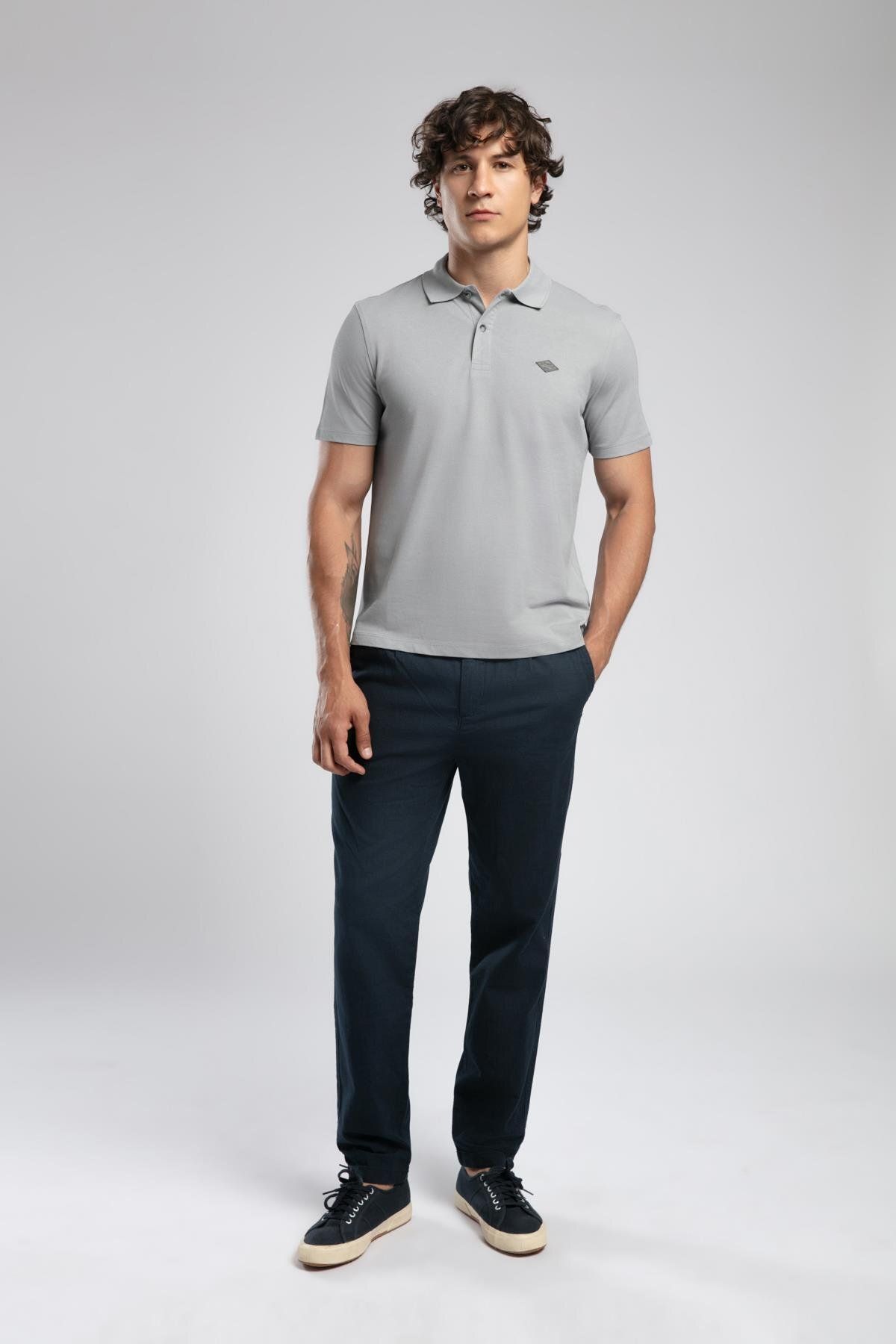 Lee Cooper Resao Erkek Polo Yaka T-Shirt Gri