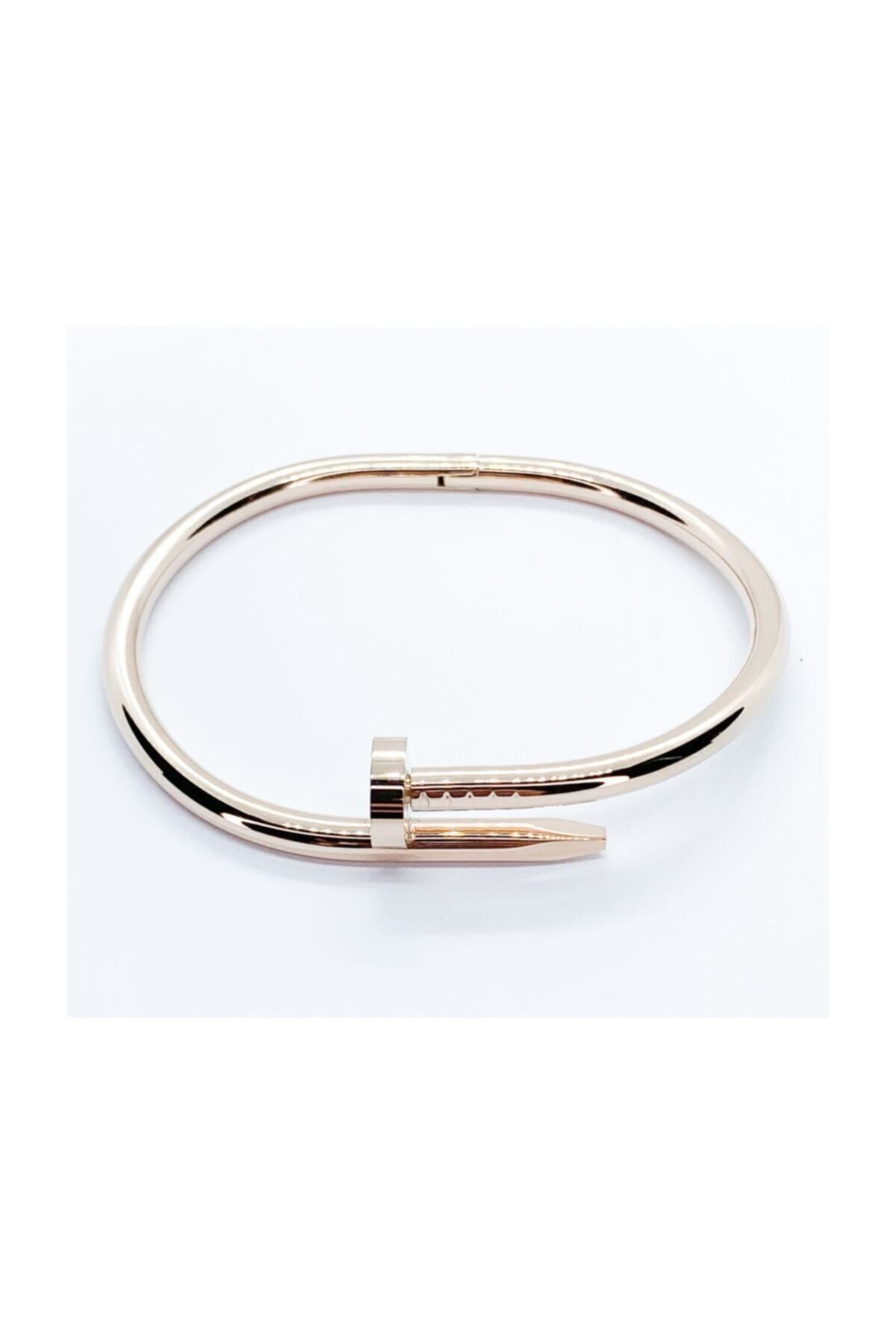 JEWELRY Çivi Modeli 316l Paslanmaz Rose Renk Çelik Bileklik
