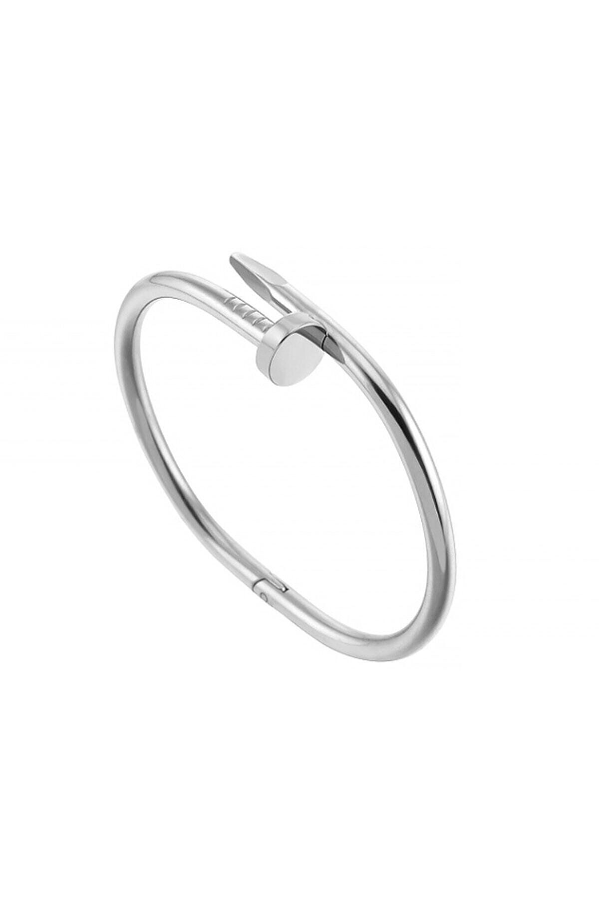 JEWELRY Kadın Kelepçe Tasarım Çelik Zirkon Taşlı Bileklik PS0585