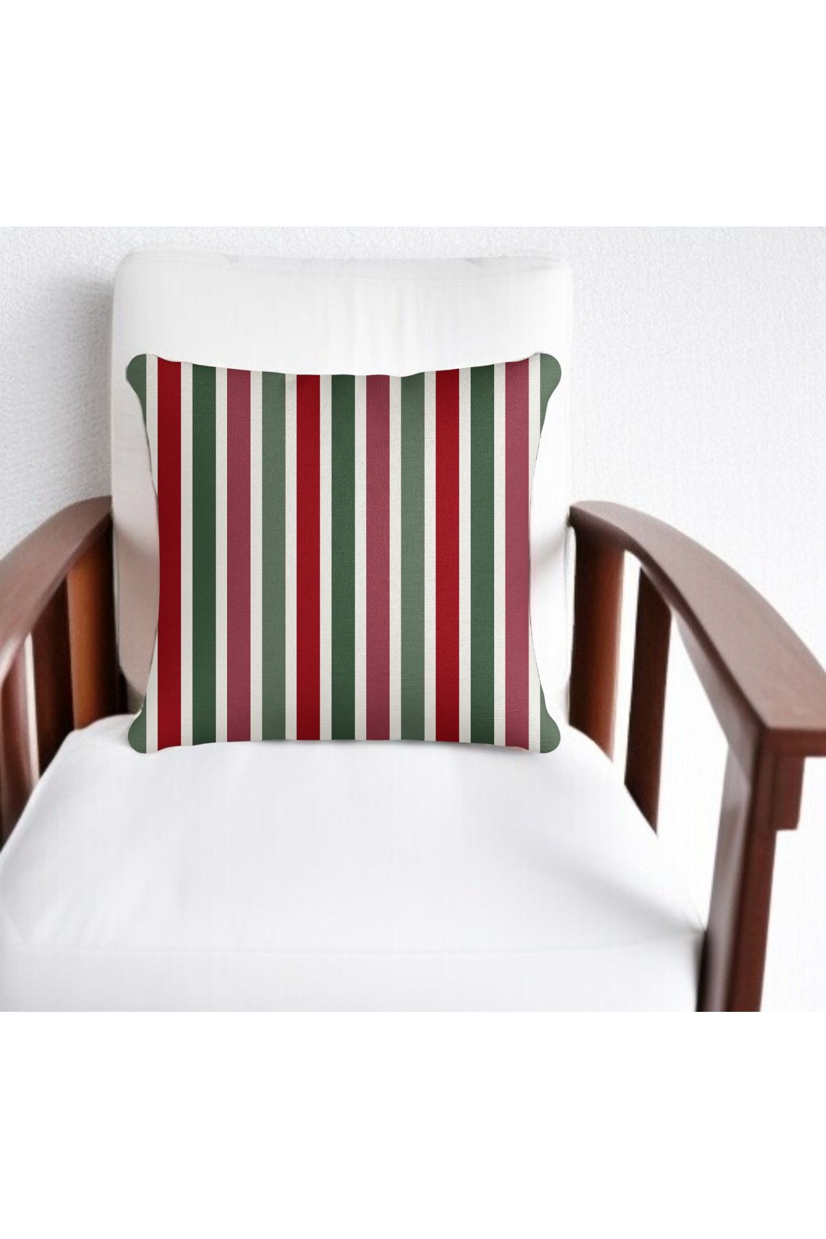ASDİVA Çizgi Desen Yılbaşı Dijital Baskı Dekoratif Kırlent Kılıfı 43x43