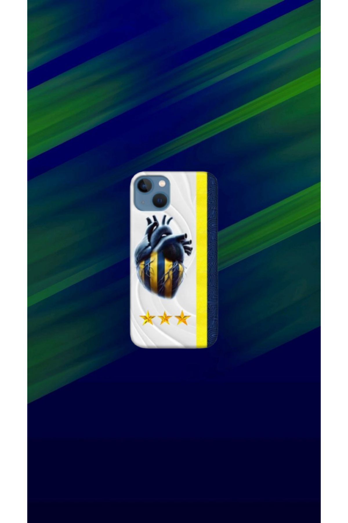cover shopp Sarı-Lacivert Desenli Kılıf Tasarımı-1 IP 13