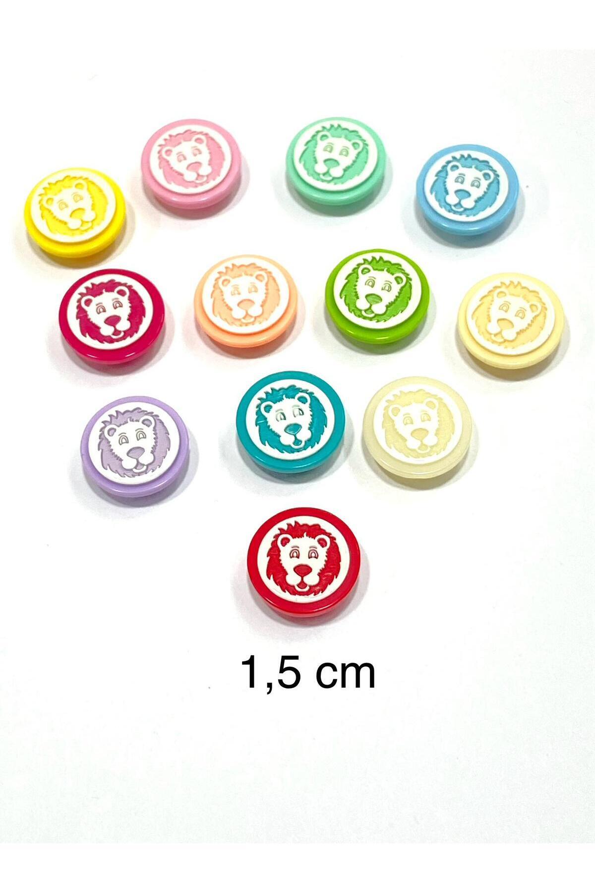 karantuhafiye-Baby Button / Lion Face Model / 10 Pieces Fuchsia 2