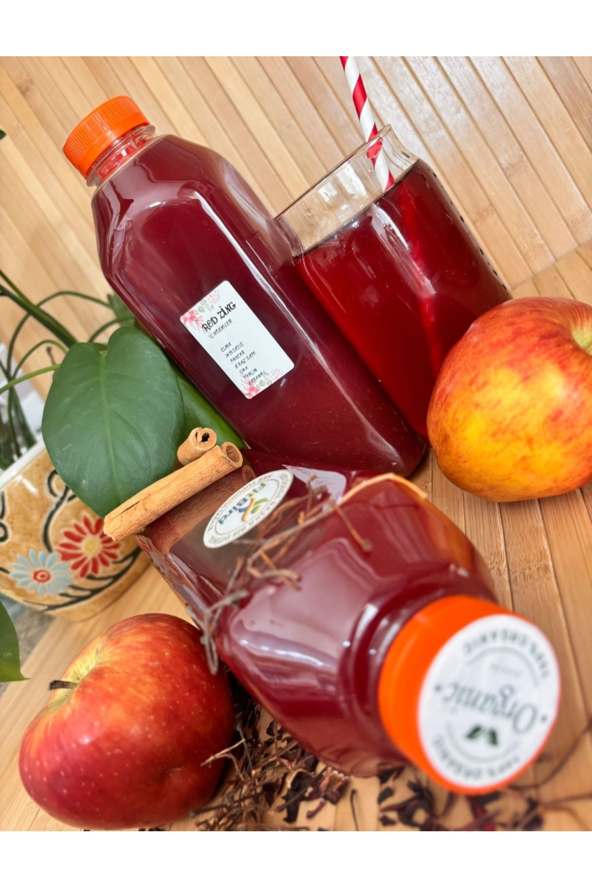 alenked Detoks Şişesi,spor Içeceği 250 ml Turuncu Kapak Kare Kaliteli Plastik 5 Adet