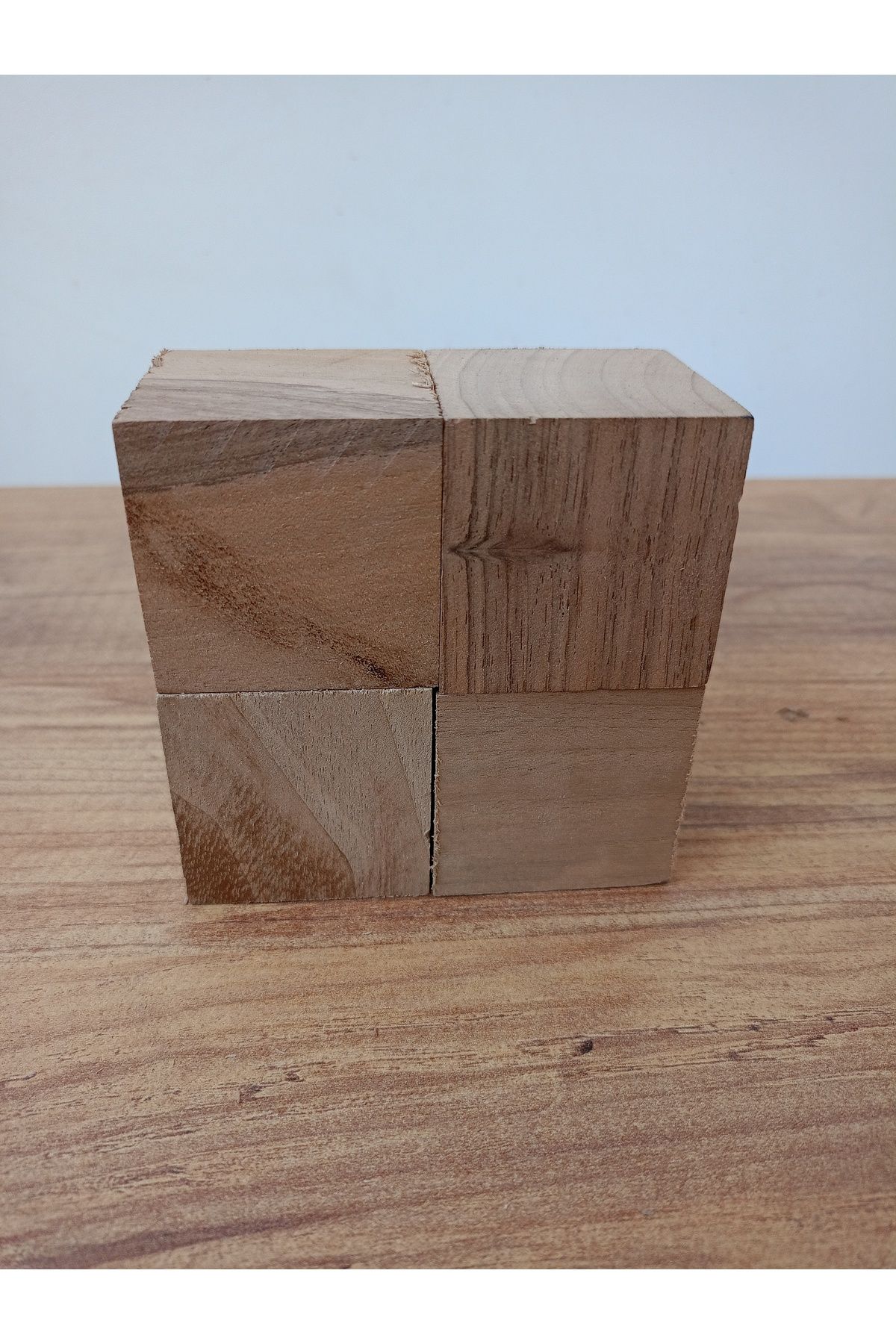 Wooden Factory Doğal Ahşap Puzzle Blok - Ahşap Blok Kare