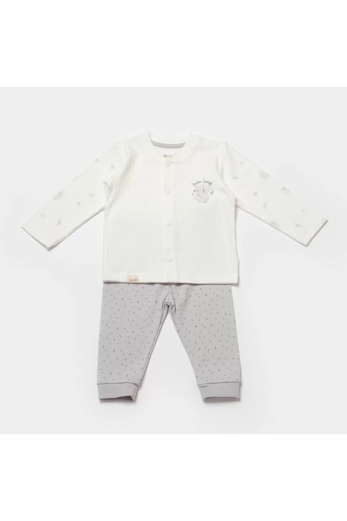 Mu Art Ahşap Koala Jungle Bebek Pijama Takımı Gri