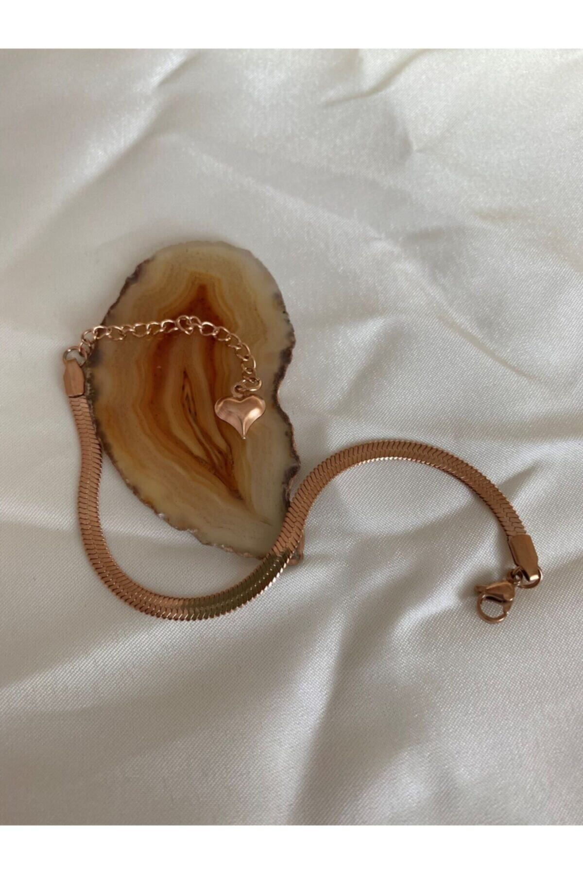 JEWELRY Çelik Italyan Zinciri Bileklik-rose Gold Kaplama
